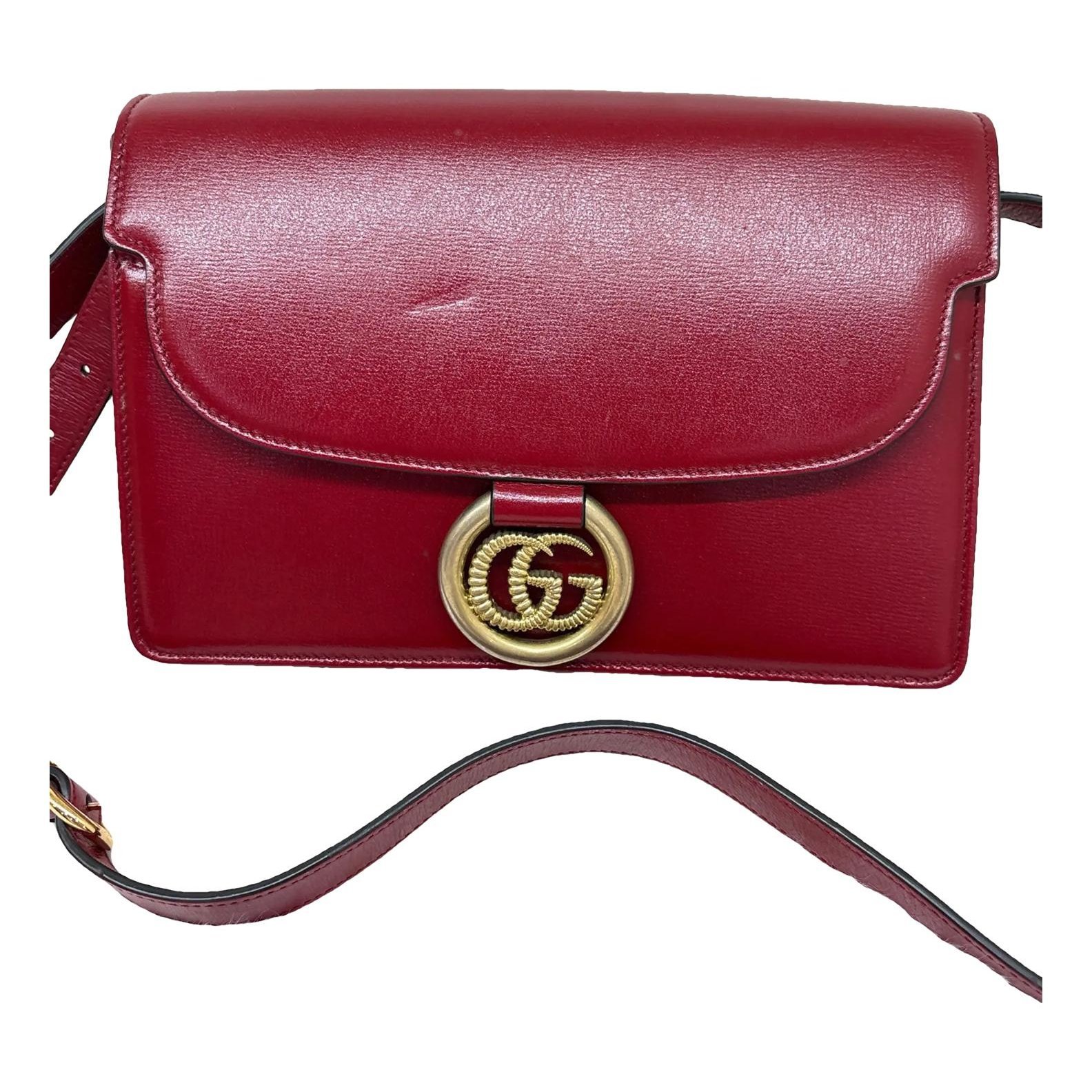 GG Ring leather crossbody bag
