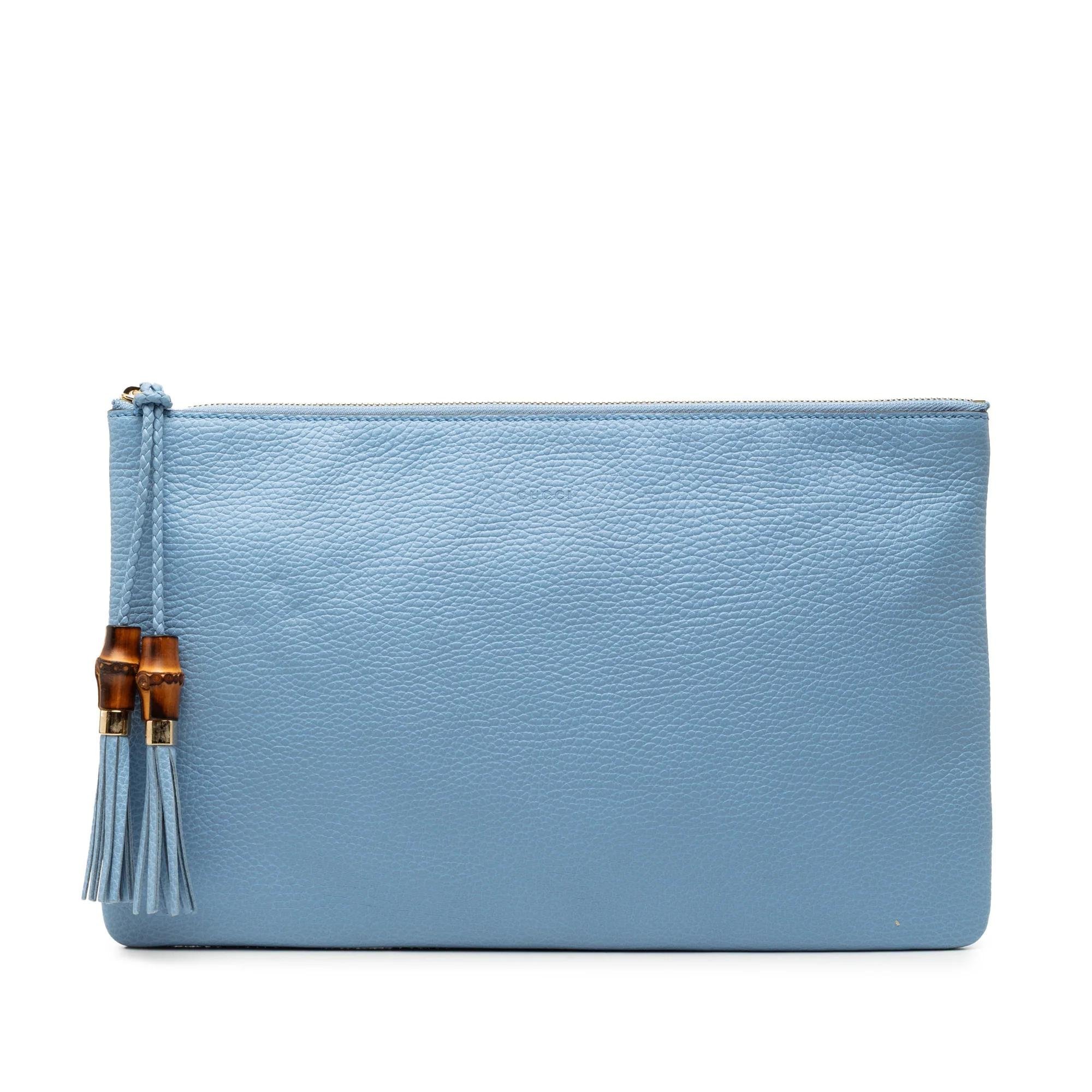 Bamboo pony-style calfskin clutch bag