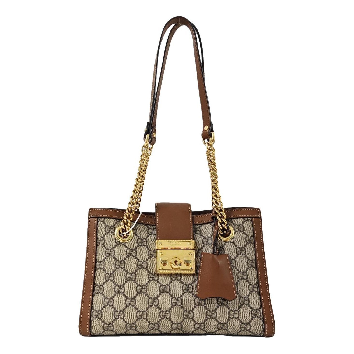Padlock leather handbag