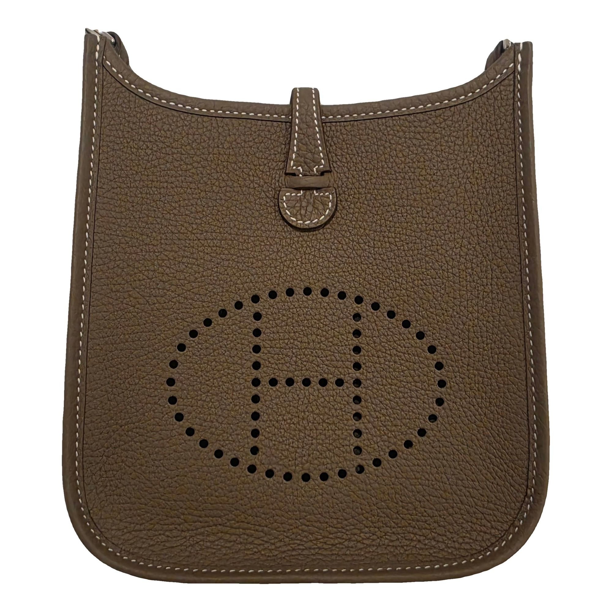 Hermes Evelyne Handbag Etoupe Clemence Leather 2025