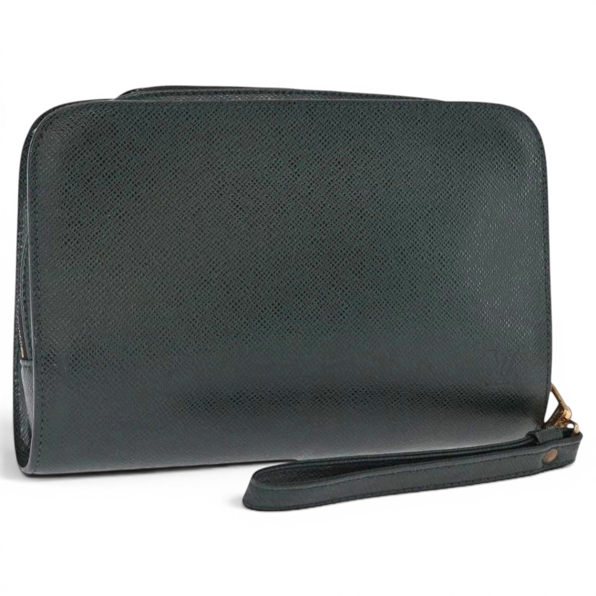 Leather clutch bag