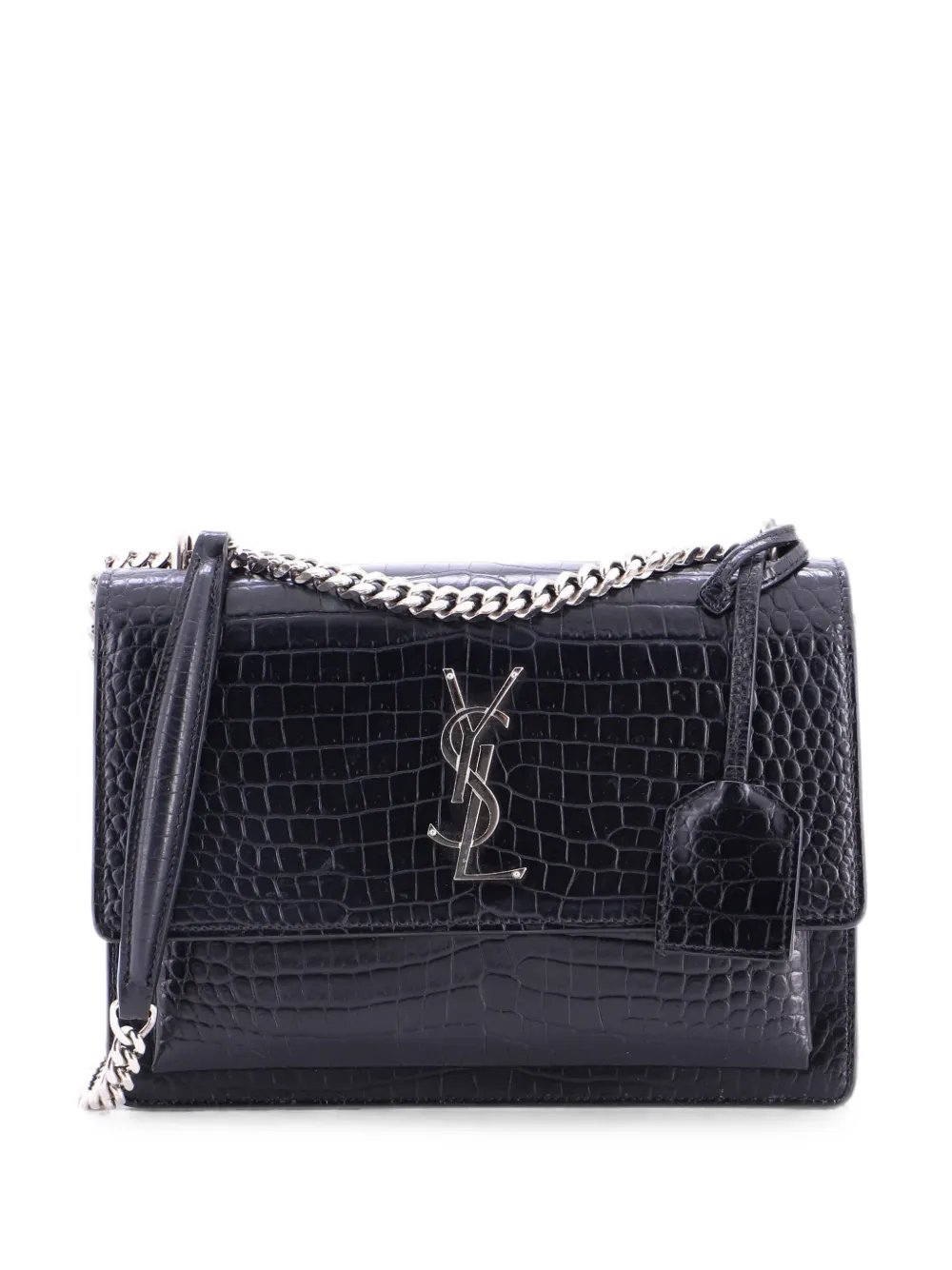 Sunset Crocodile Embossed Leather Medium crossbody bag