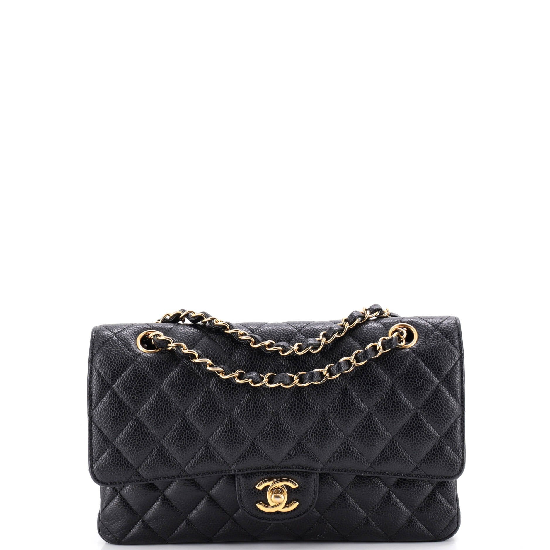 Classic Double Flap Bag Quilted Caviar Medium