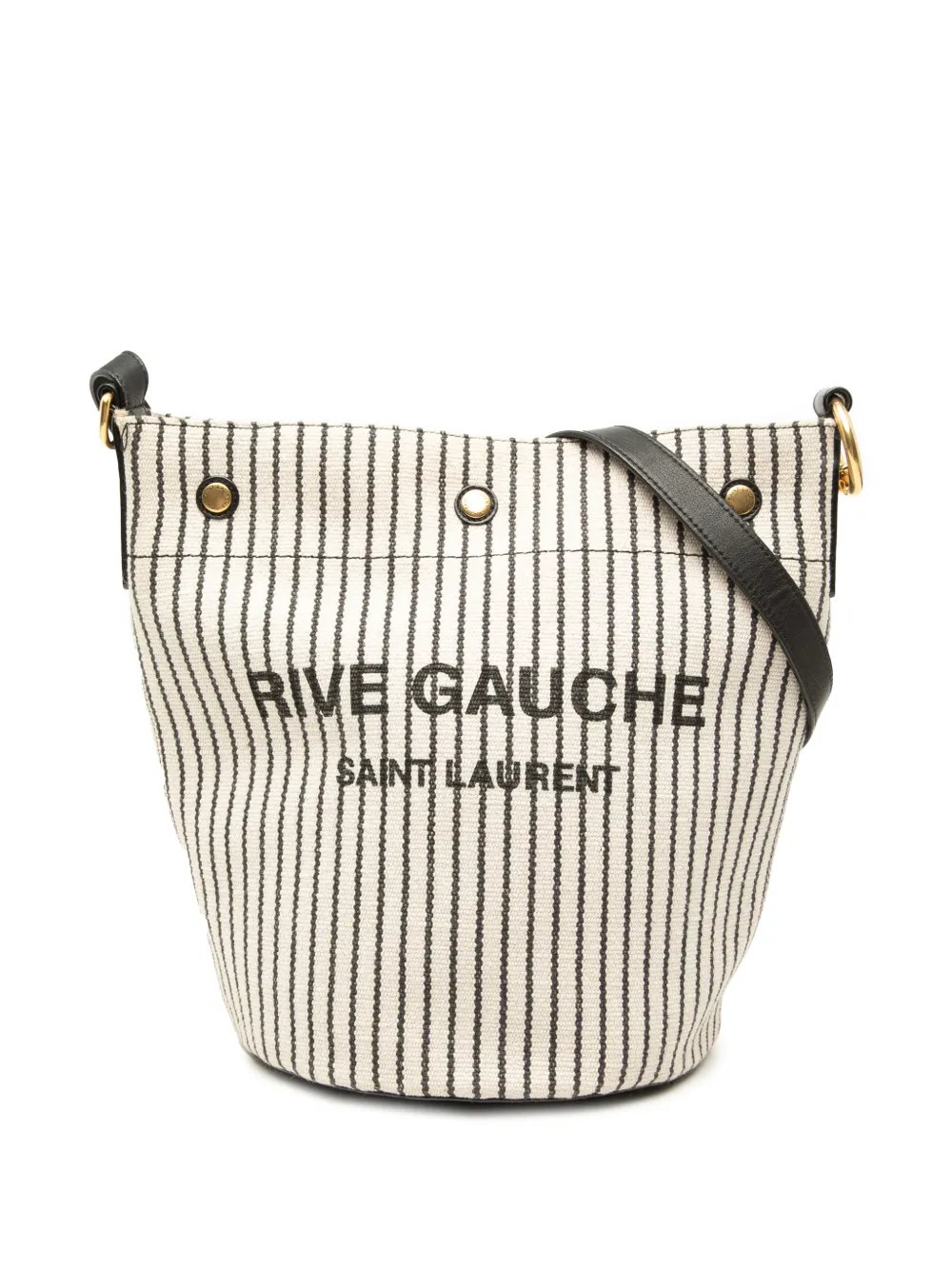 2022 Striped Canvas Rive Gauche bucket bag