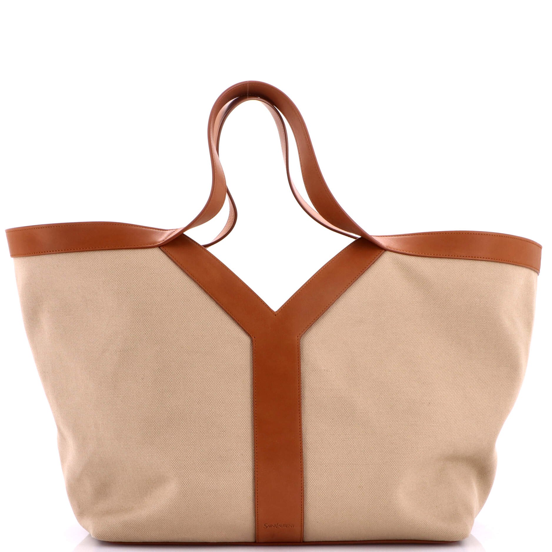 Y Tote Canvas with Leather Medium