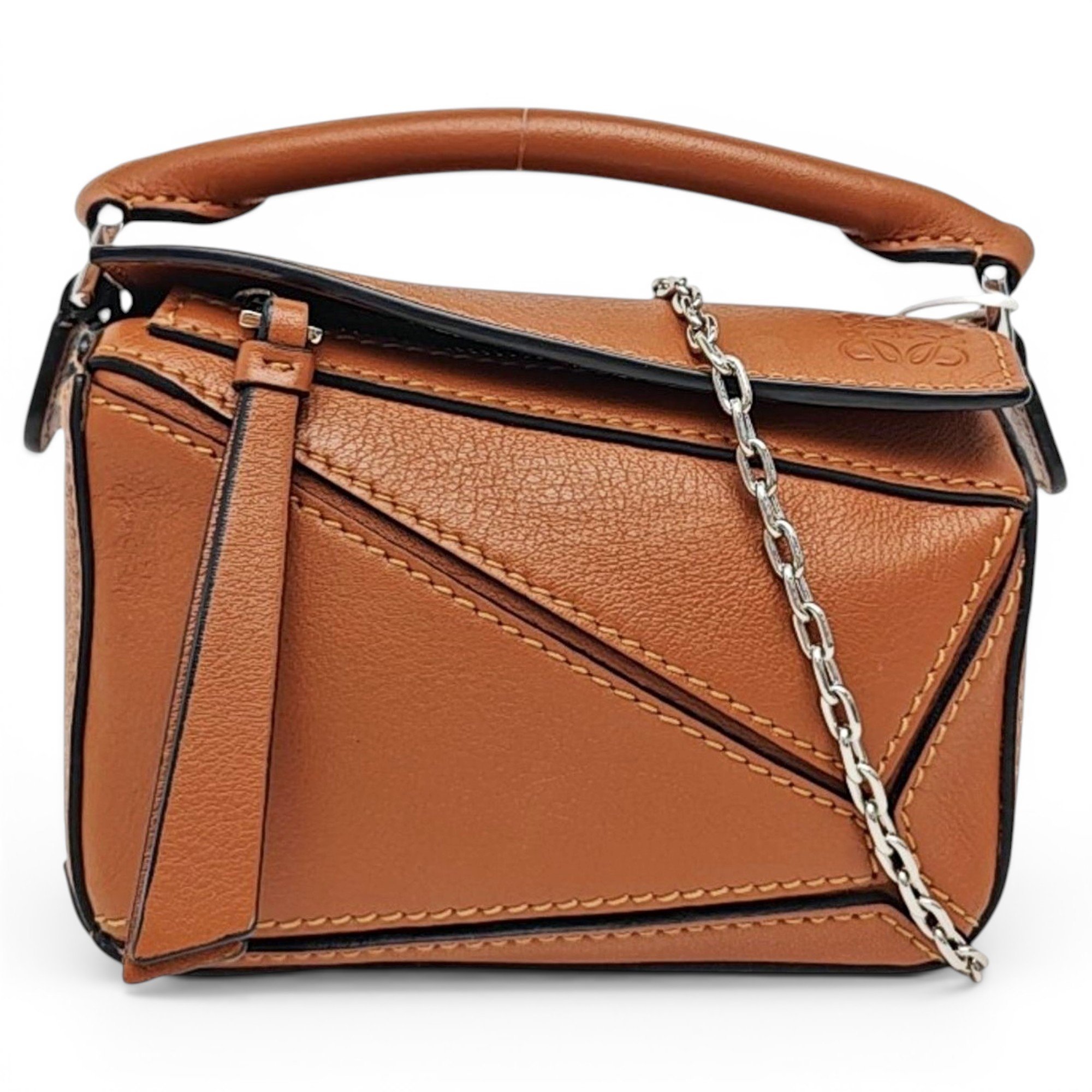 Puzzle leather crossbody bag