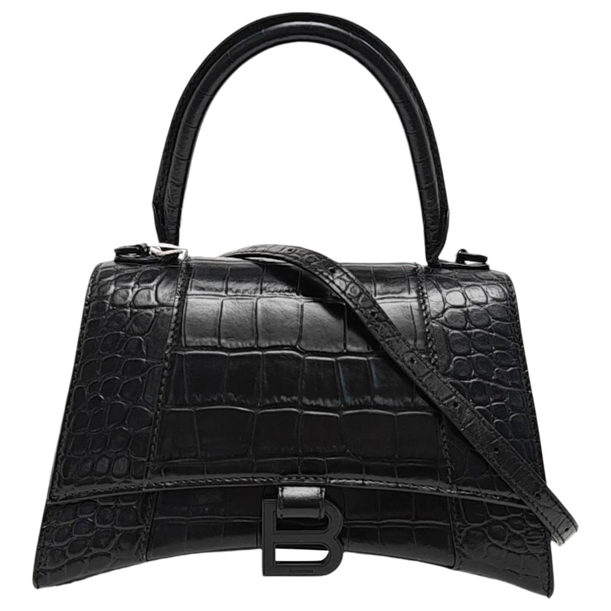 Hourglass leather handbag