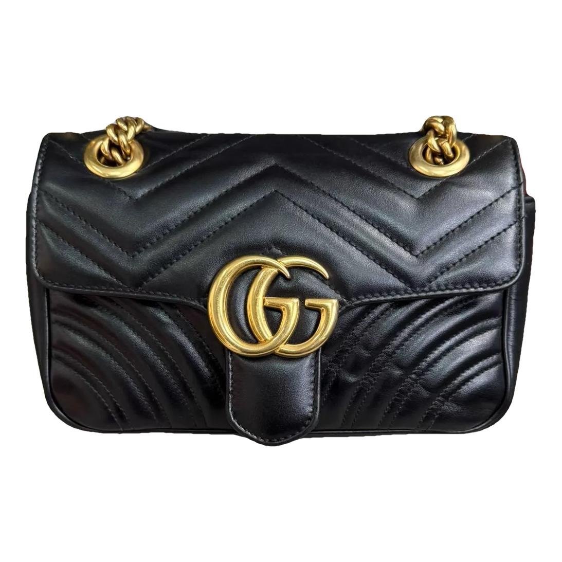 Pearly GG Marmont Flap leather handbag