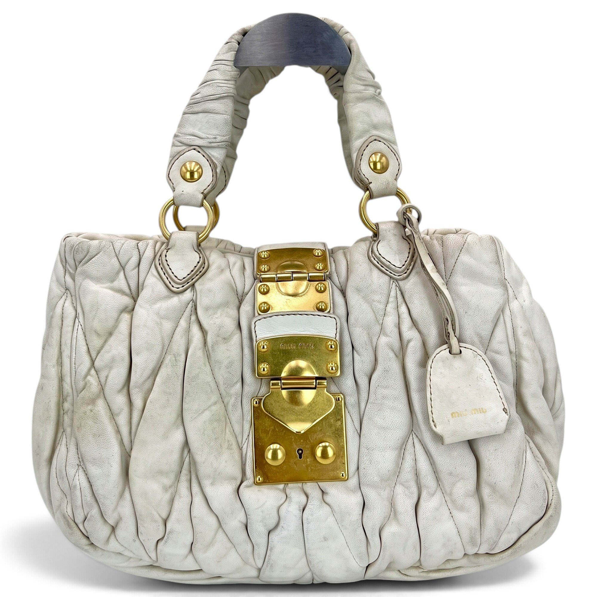 Coffer leather handbag
