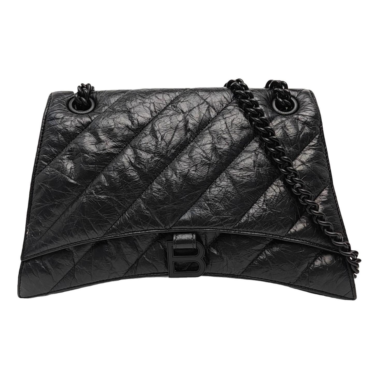 Crush leather handbag