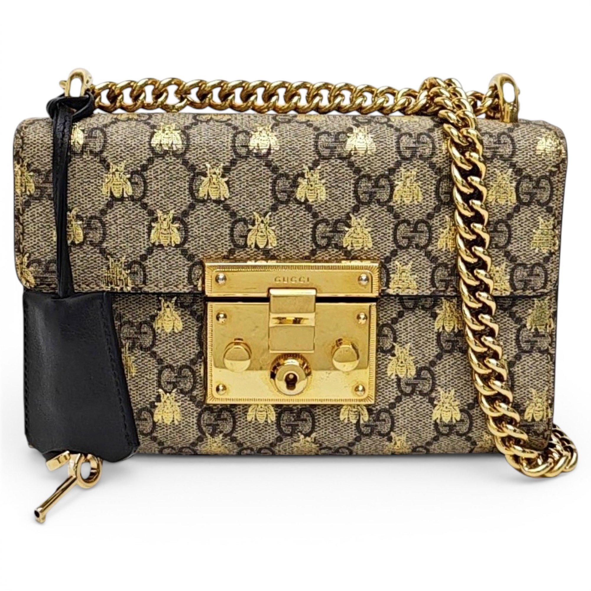 Padlock leather handbag