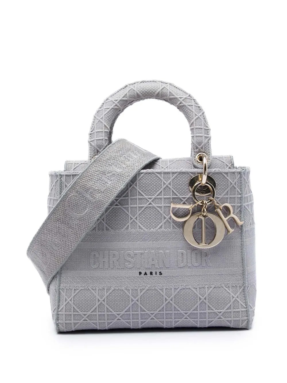 2020 Medium Embroidered Canvas Cannage Lady D Lite satchel