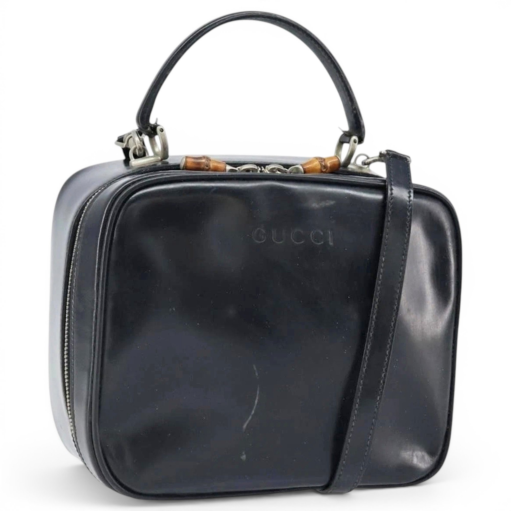 Patent leather handbag