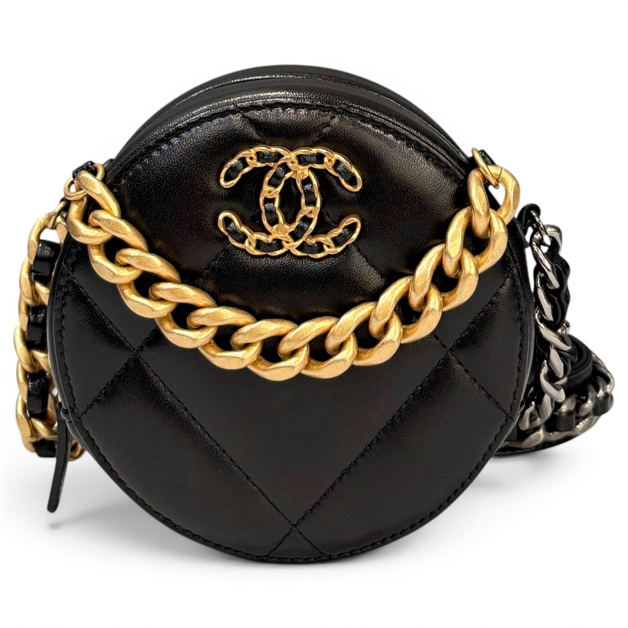 Chanel 19 leather clutch bag