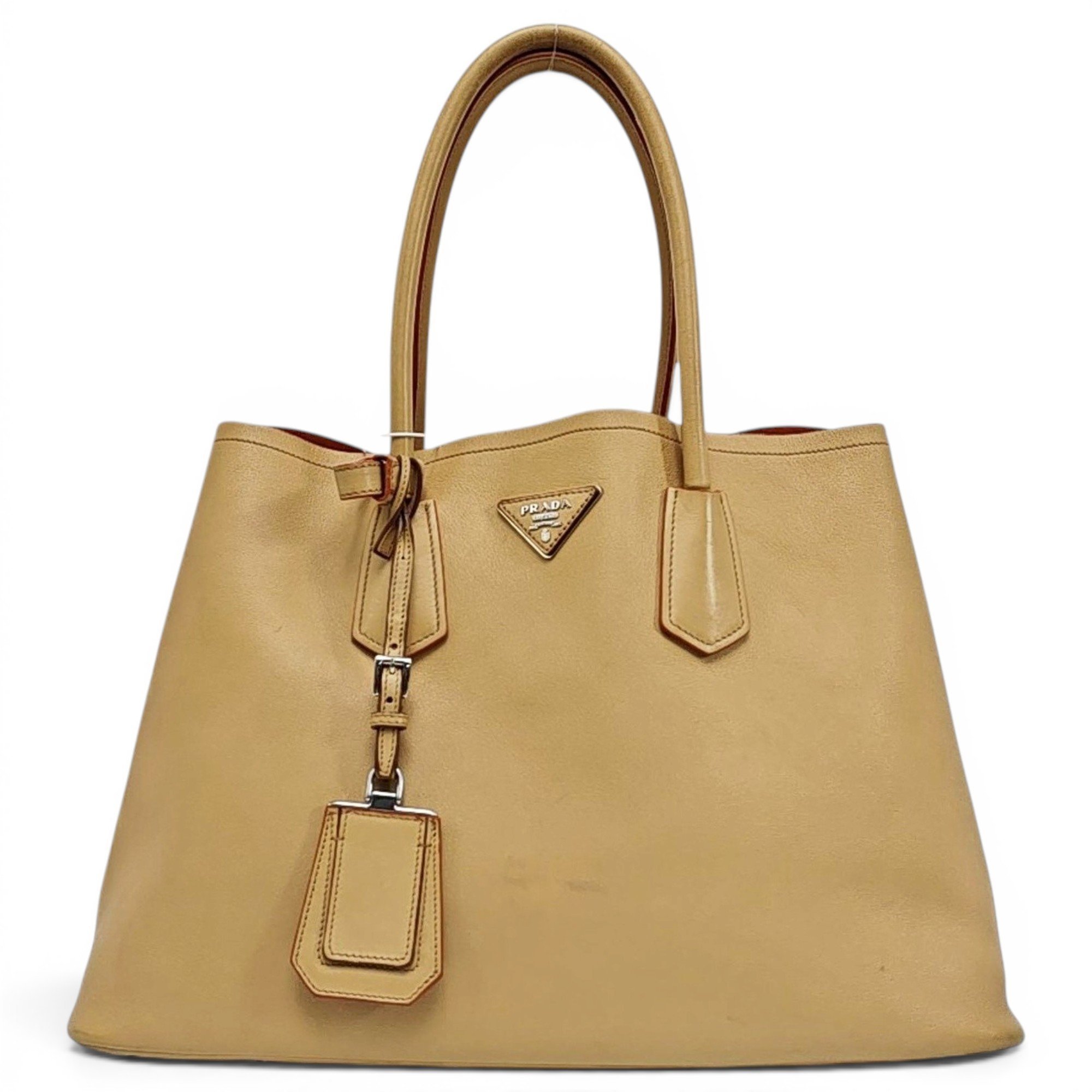 Double leather handbag