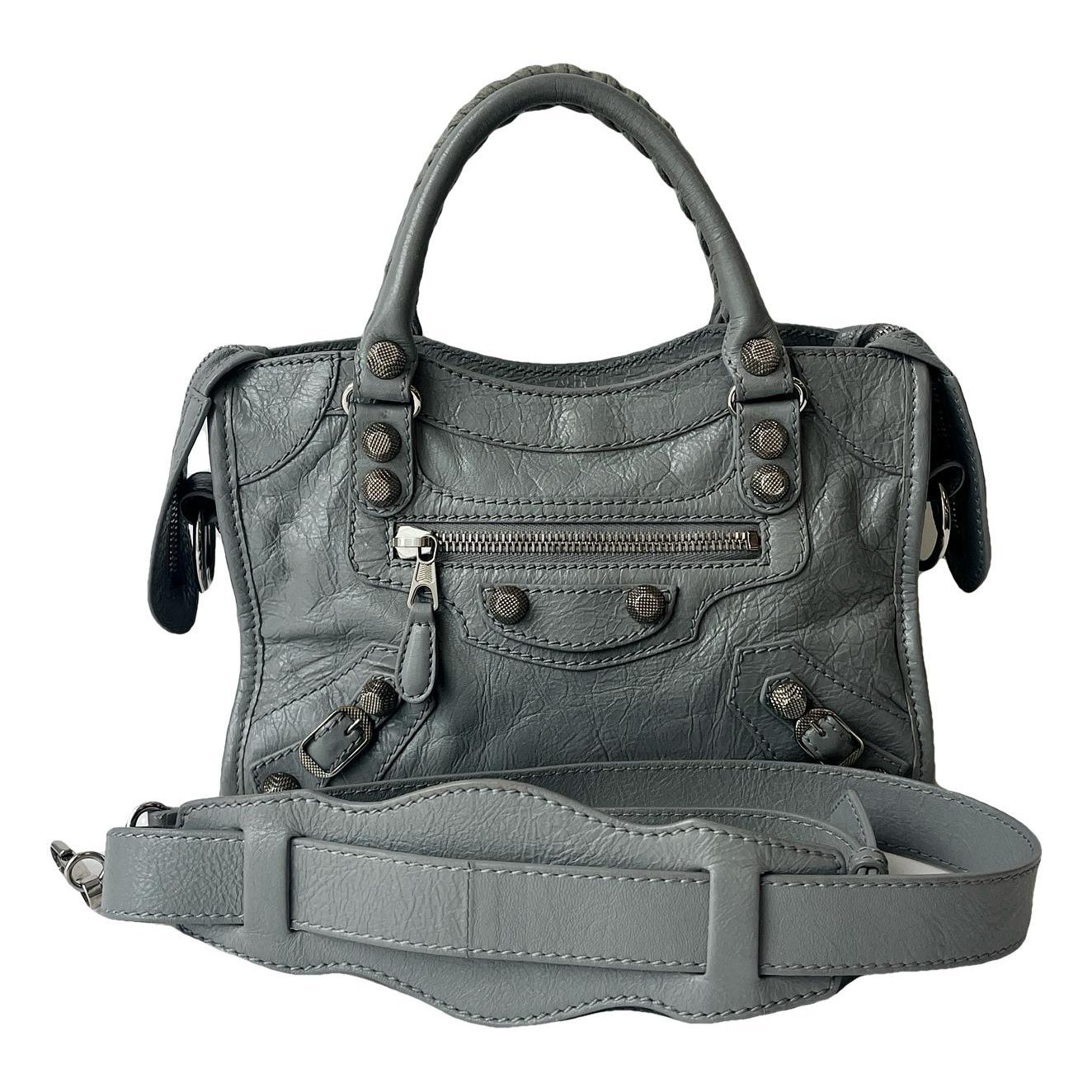 City leather handbag