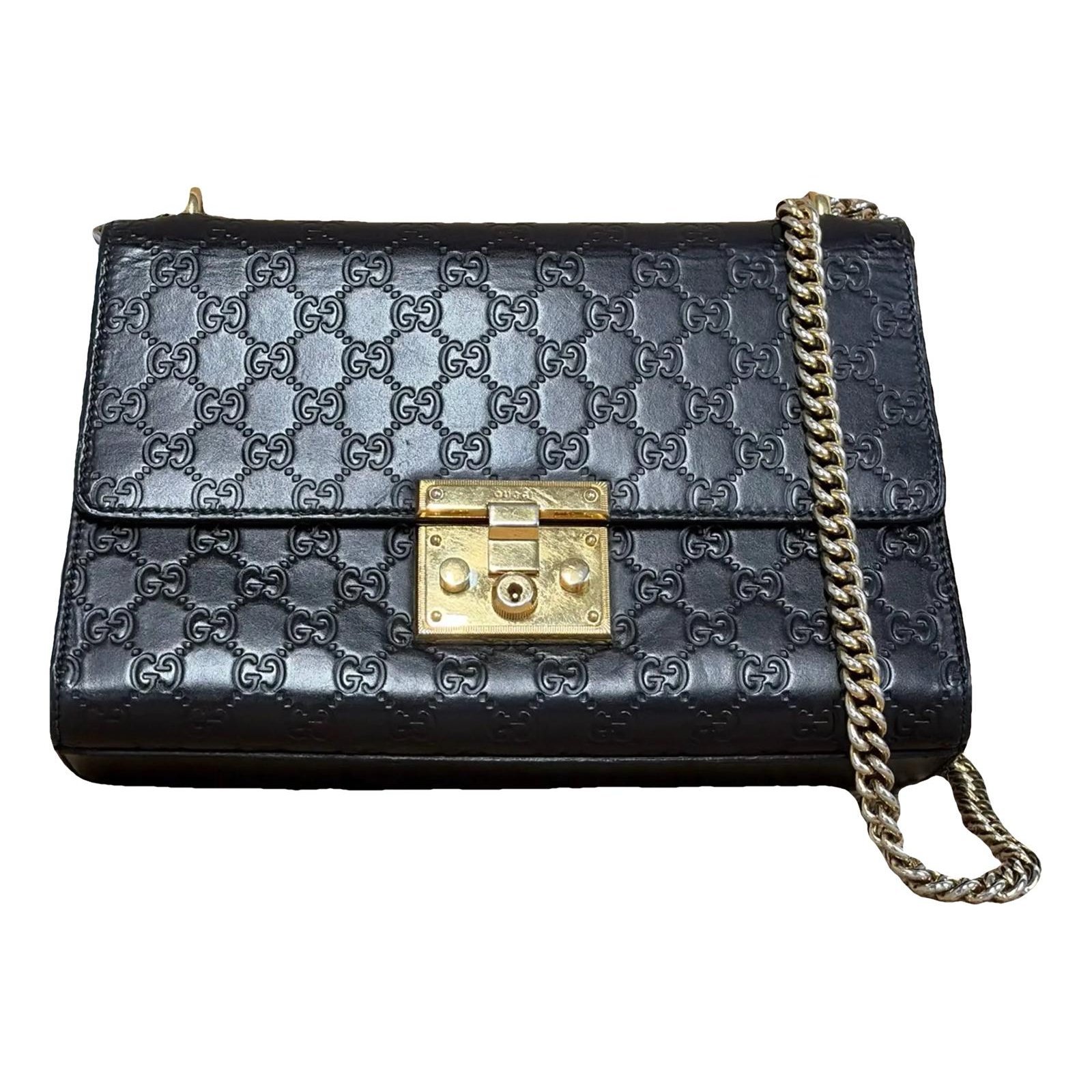 Padlock leather handbag