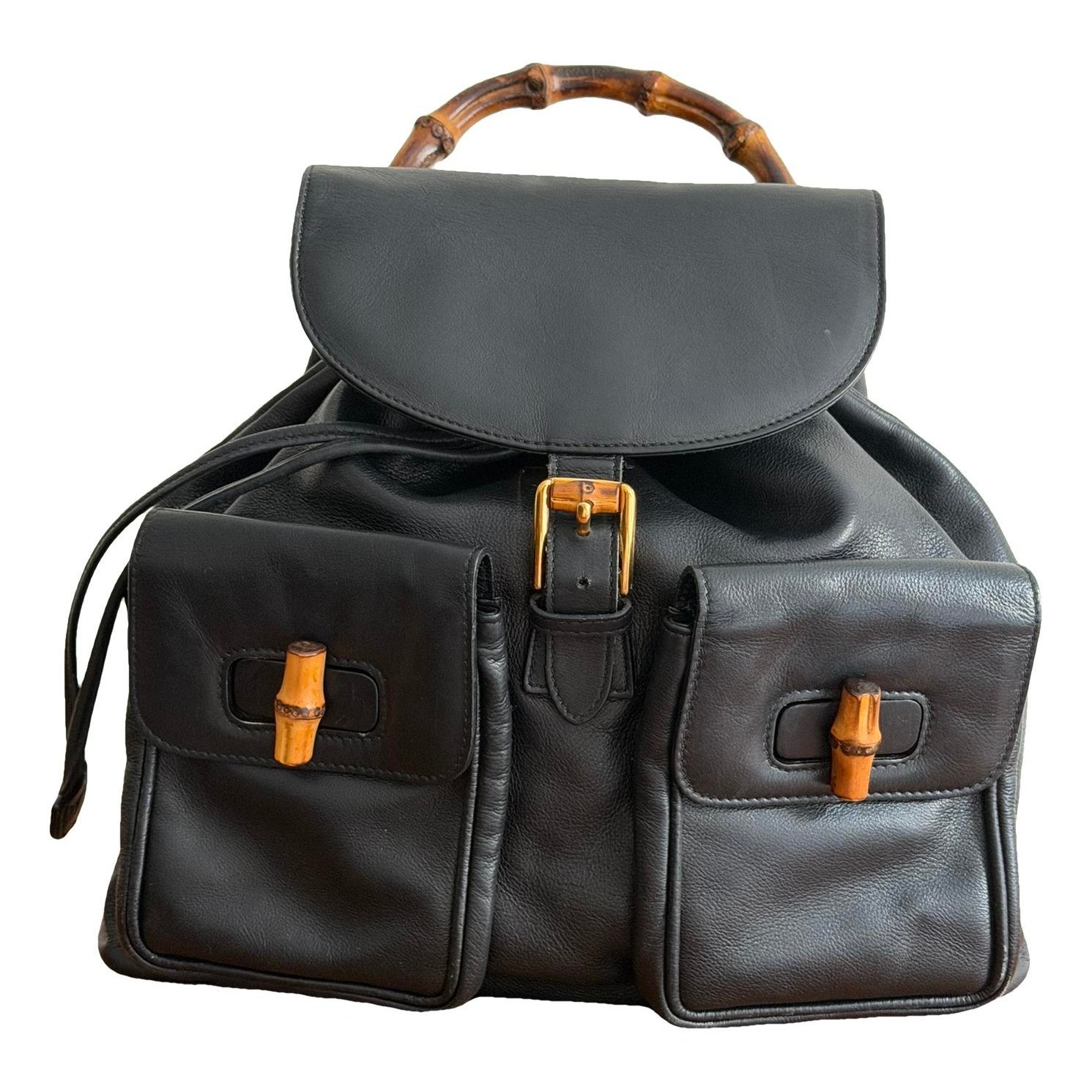 Vintage Bamboo leather backpack