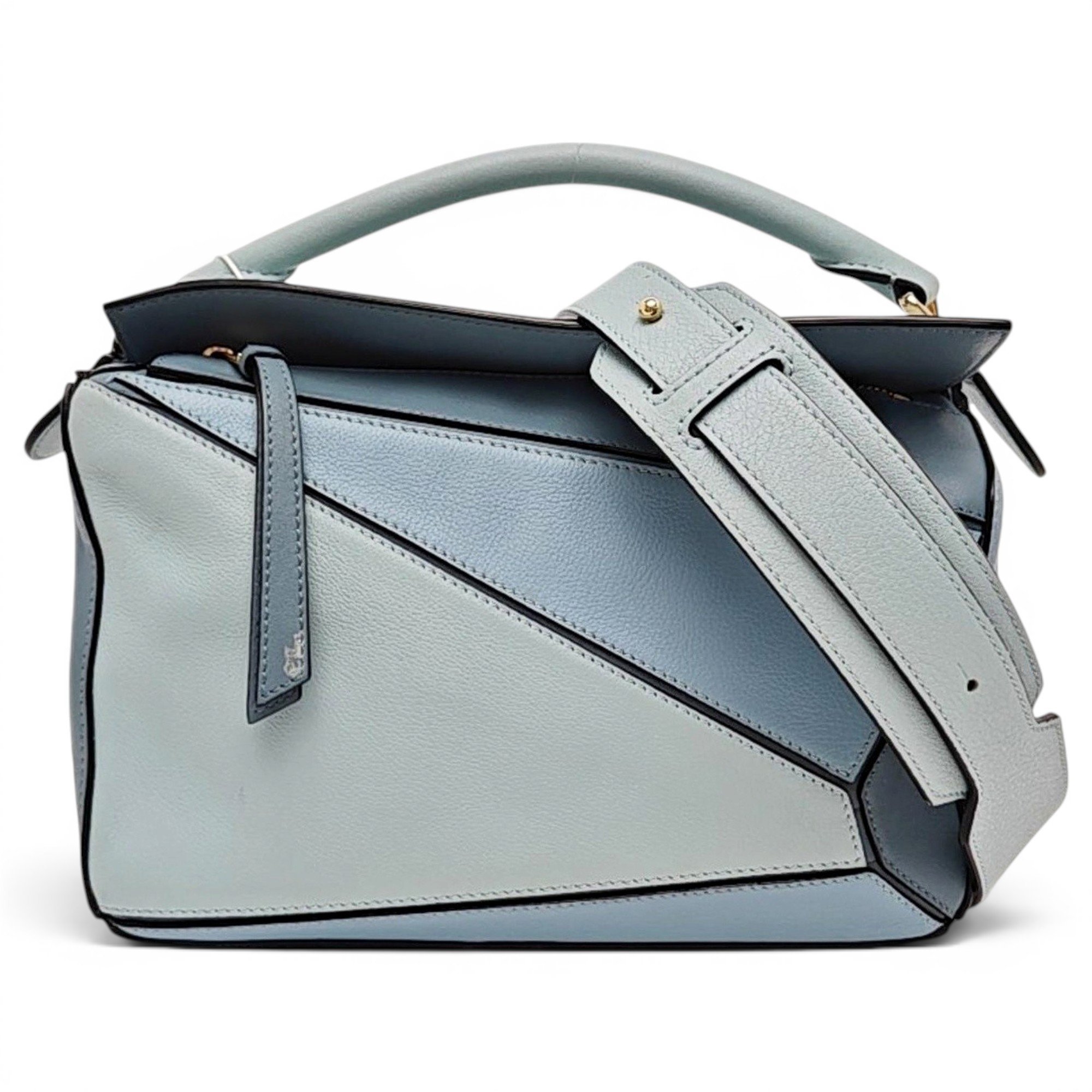 Puzzle leather handbag