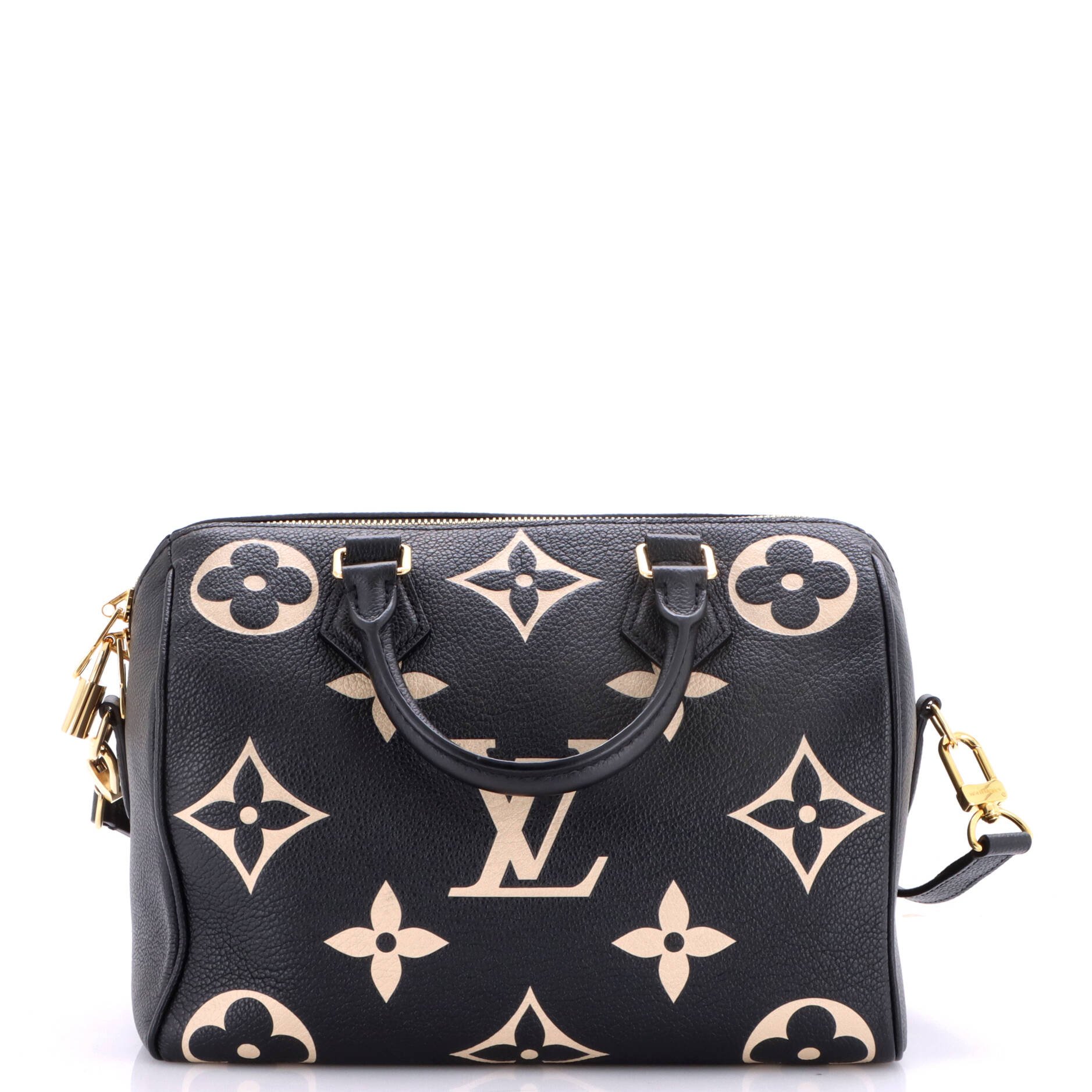 Speedy Bandouliere Bag Bicolor Monogram Empreinte Giant 25