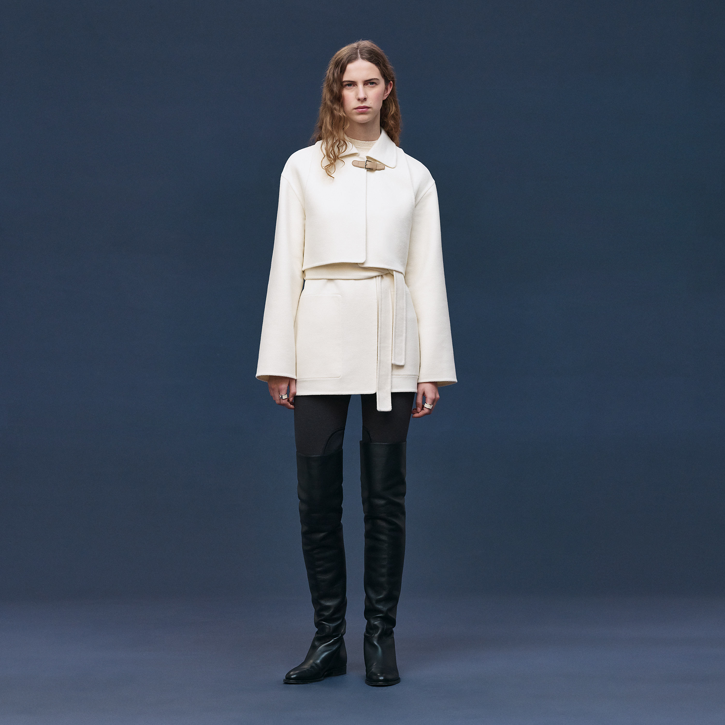 Trench modular cashmere coat