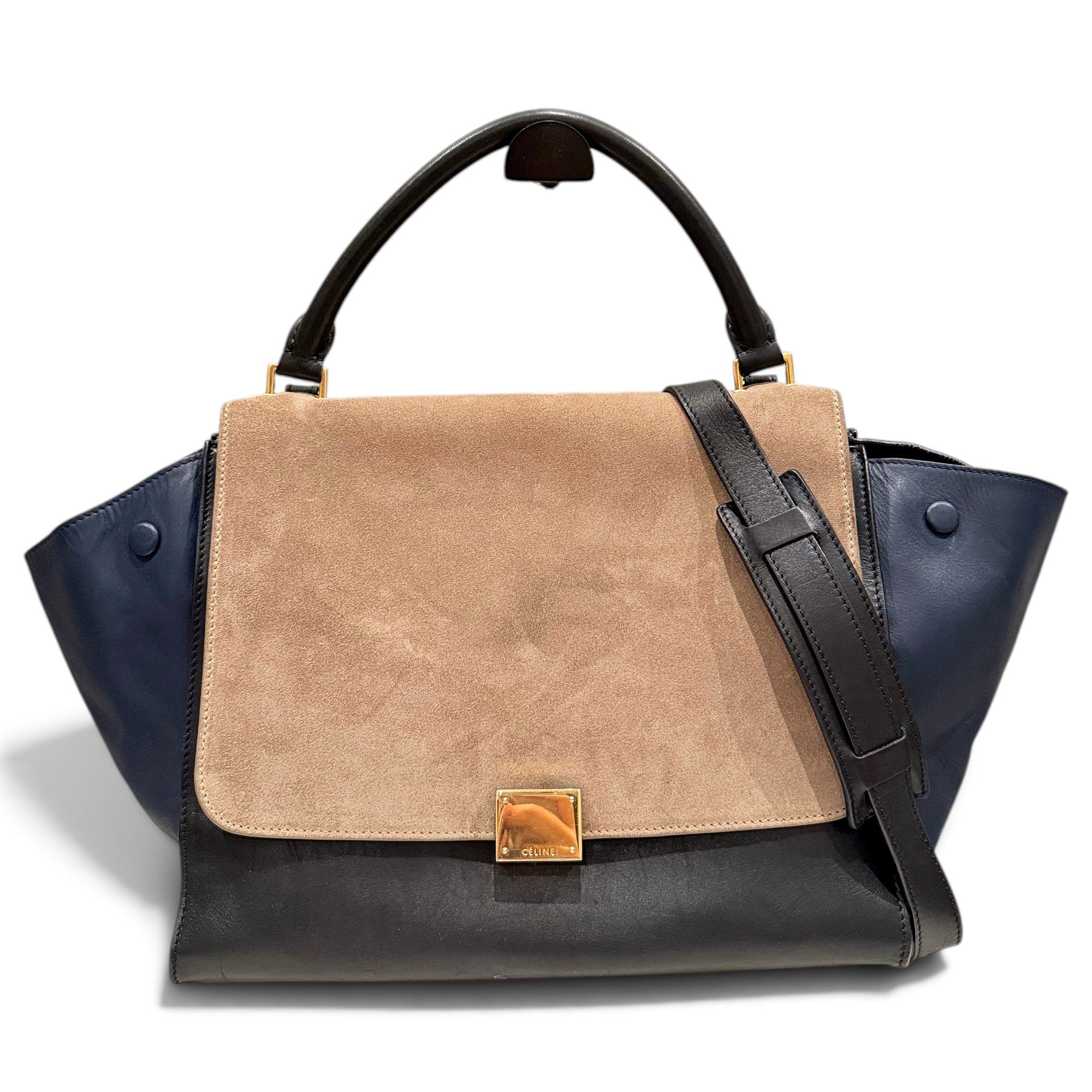 Trapèze leather handbag