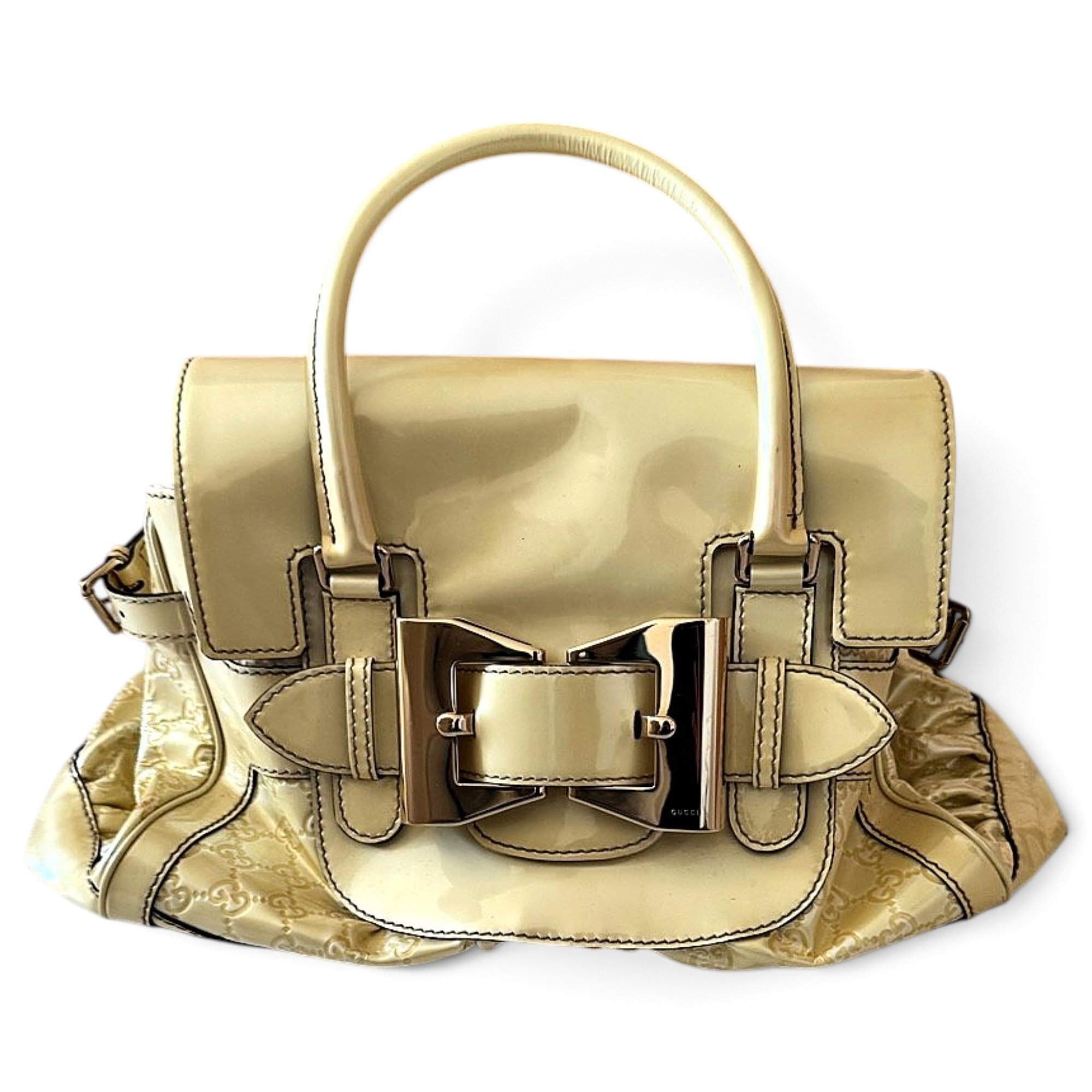 Patent leather handbag