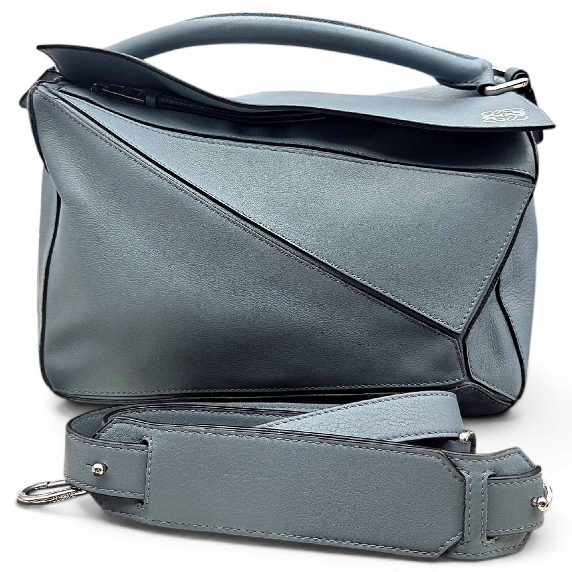 Puzzle leather handbag