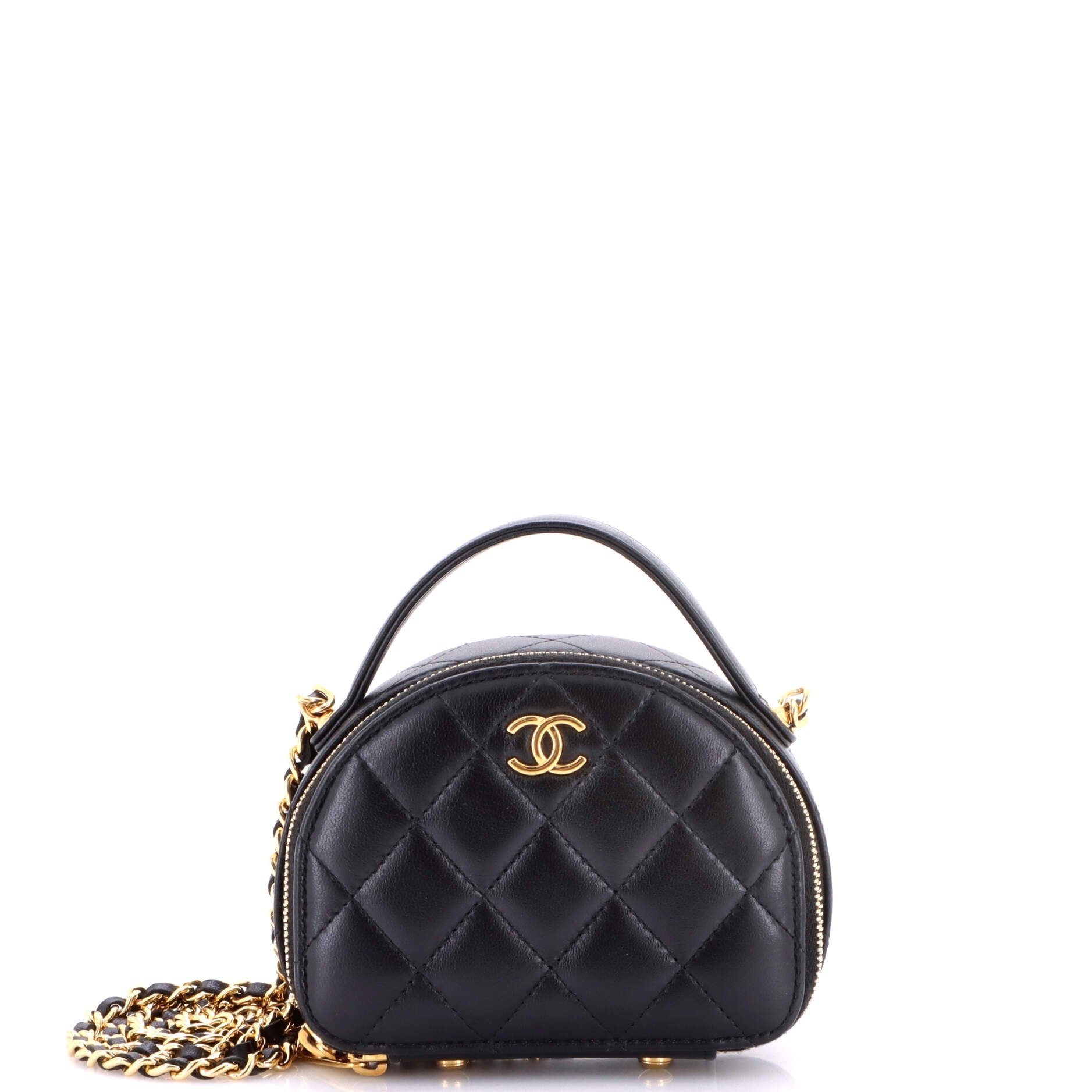 Chic Riviera Vanity Case with Chain Quilted Lambskin Mini