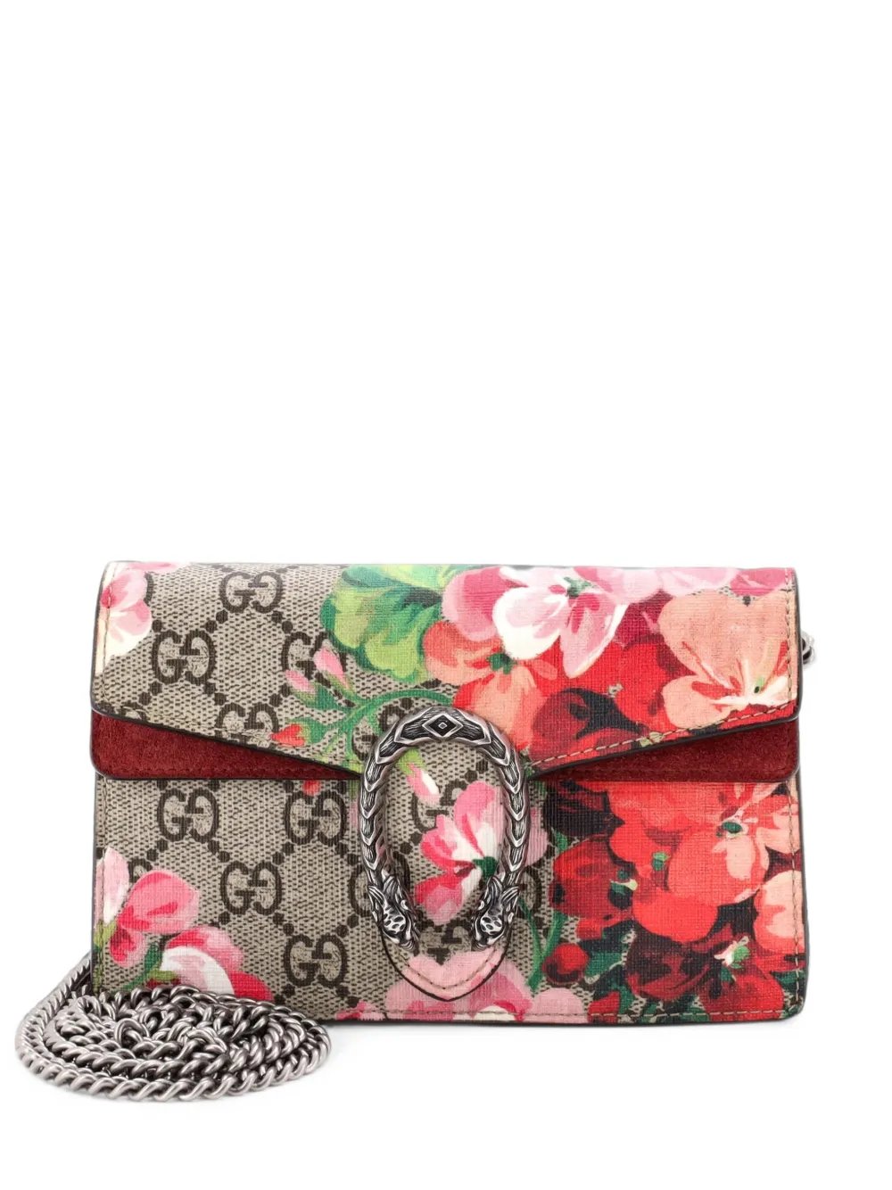 Dionysus Bag Blooms Print GG Coated Canvas Super Mini crossbody bag