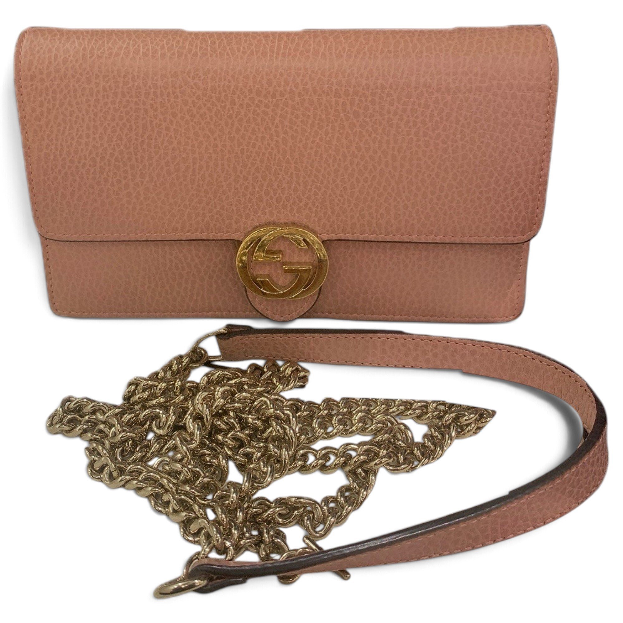 Interlocking leather handbag