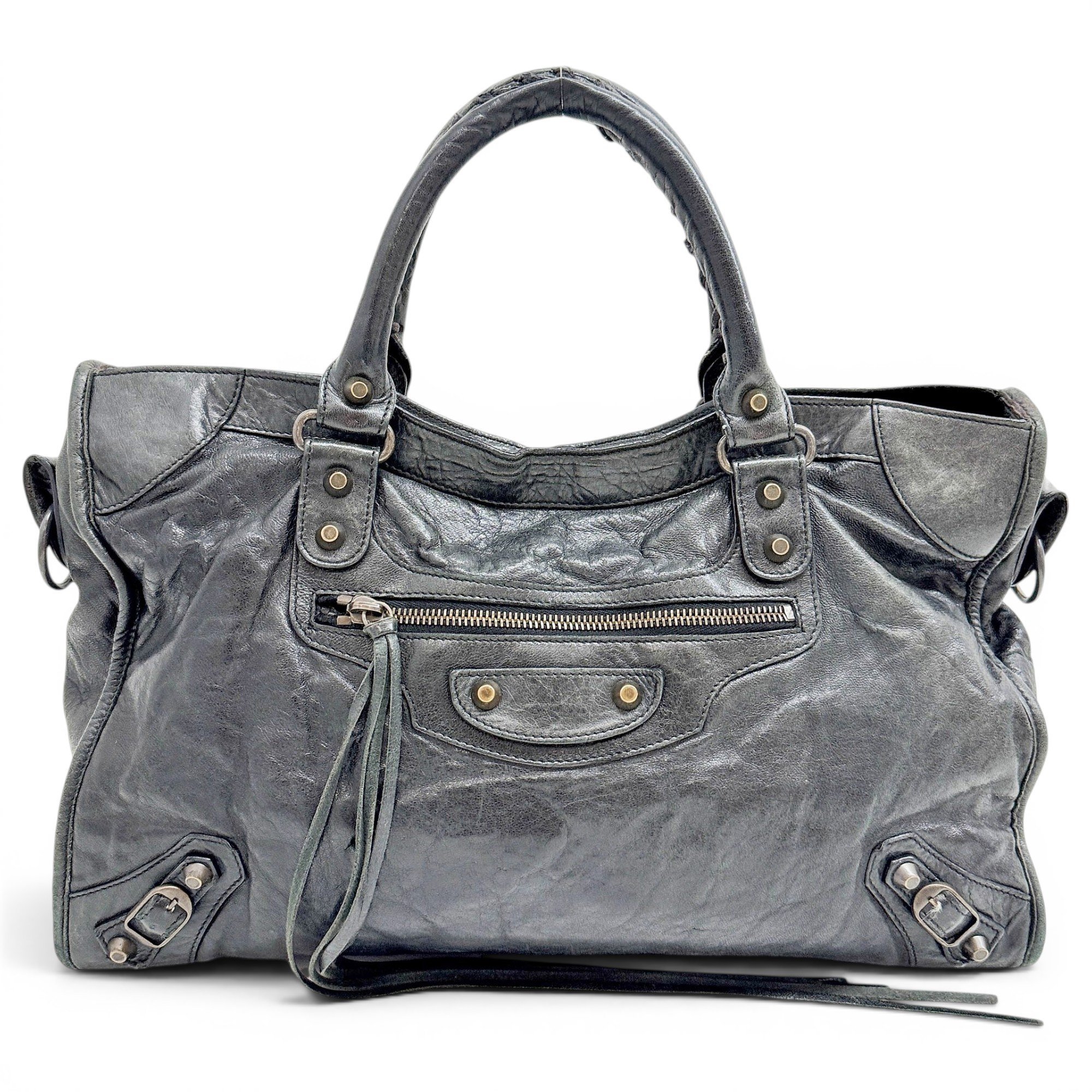City leather handbag