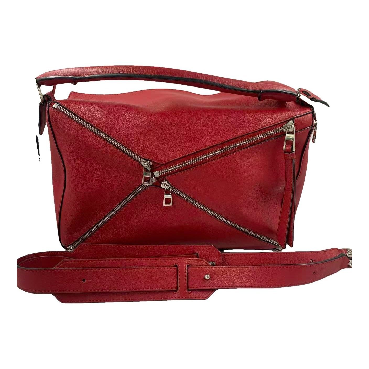 Puzzle leather handbag