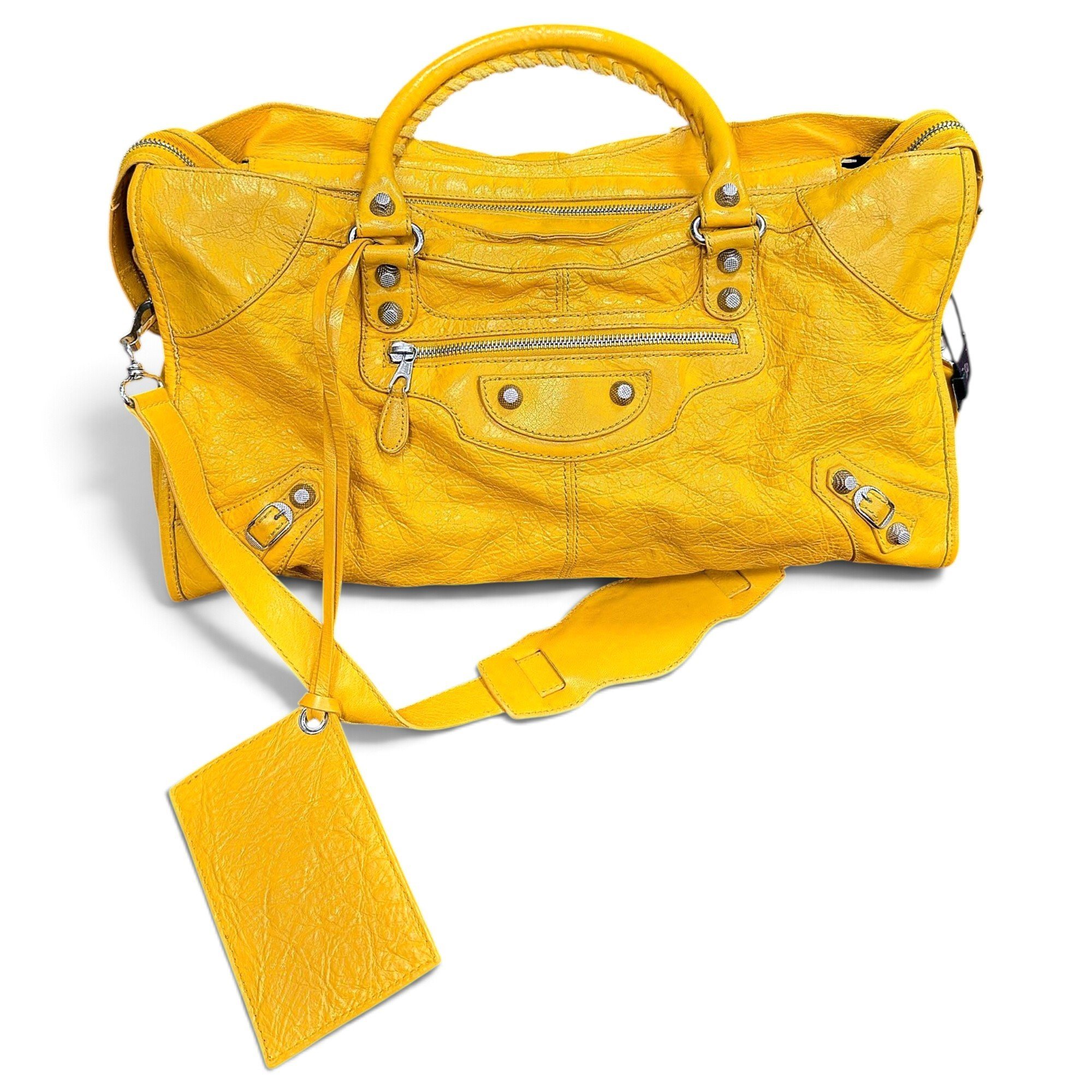 City leather handbag