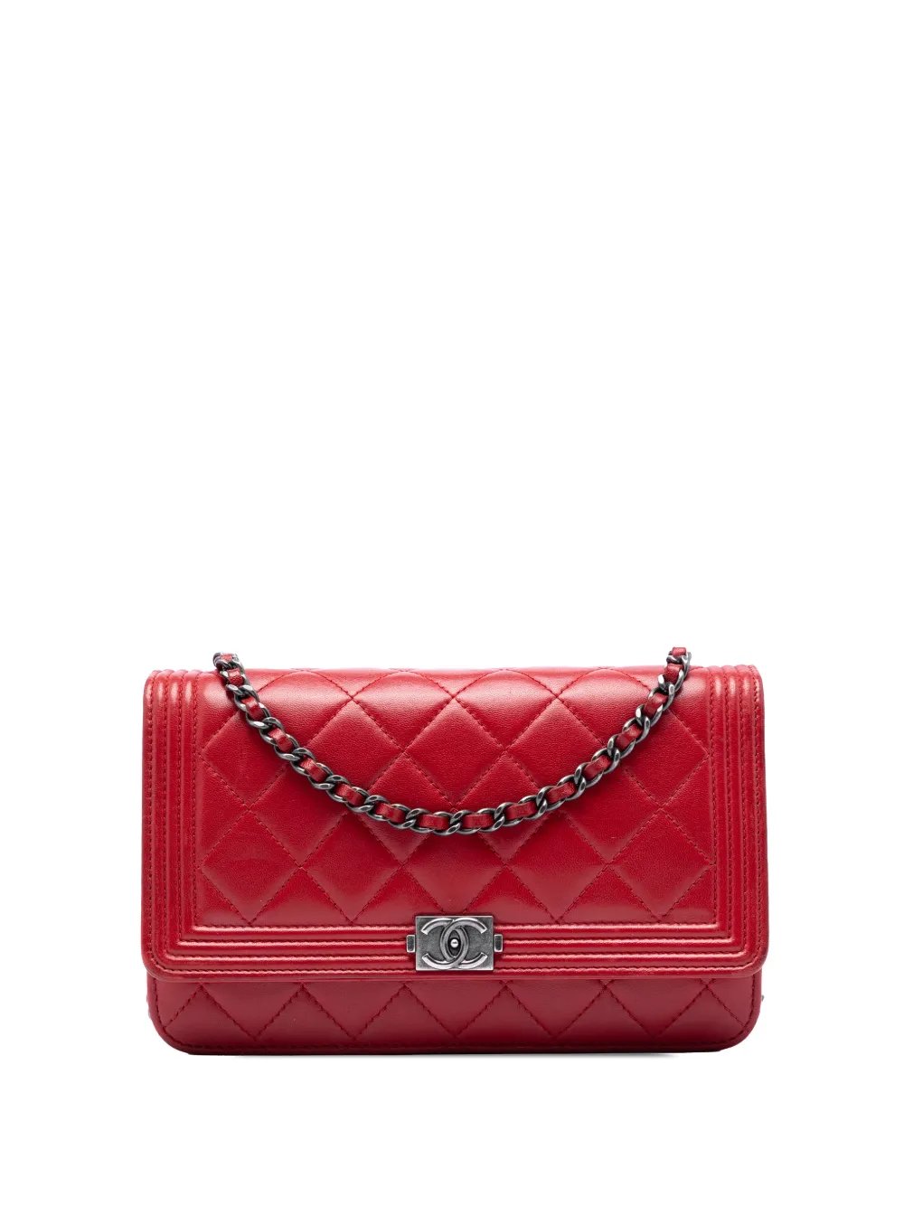 2014-2015 Quilted Lambskin Boy Wallet On Chain crossbody bag