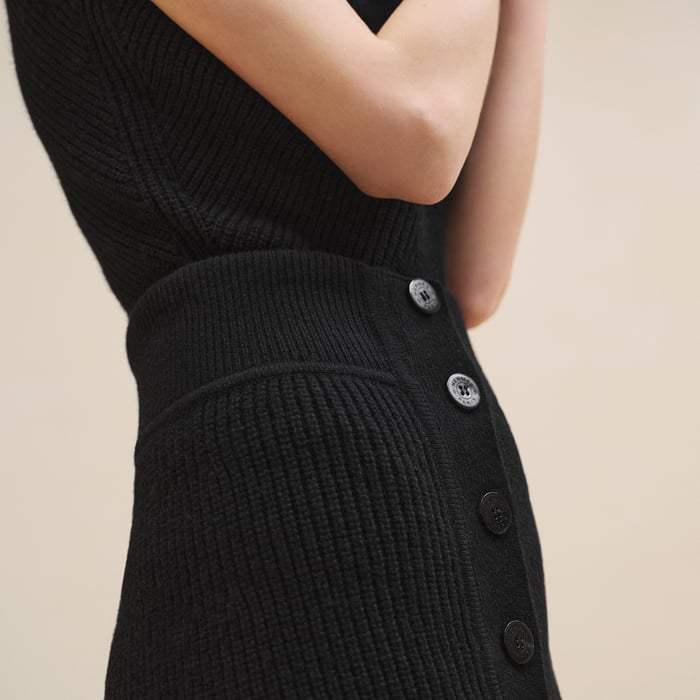 Noir Buttoned Skirt