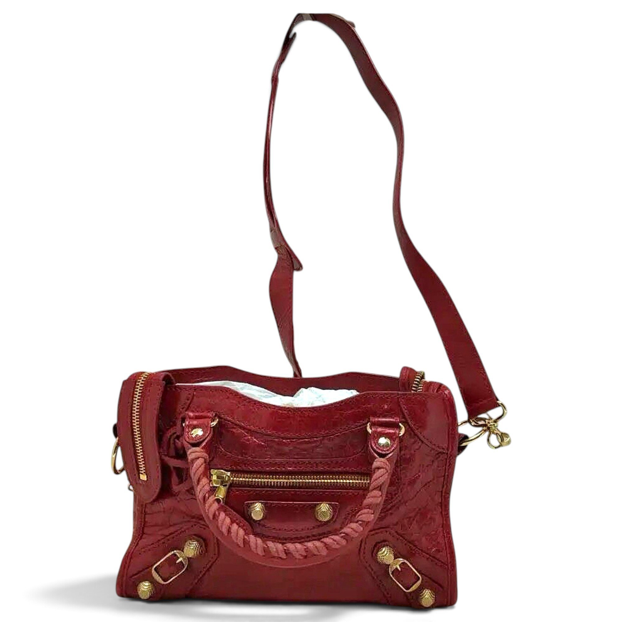 City leather handbag