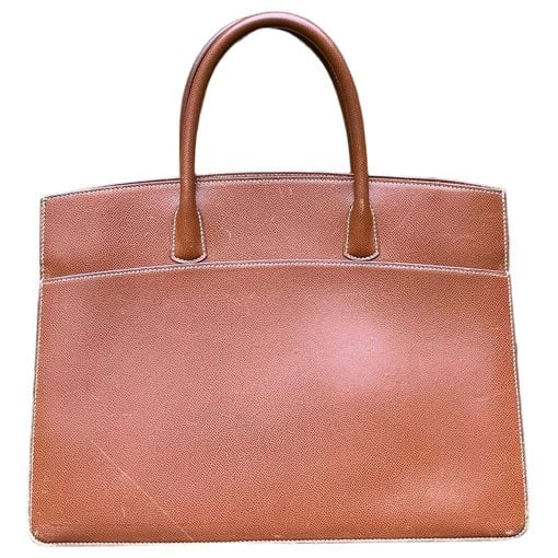 Hermes White Bus leather tote