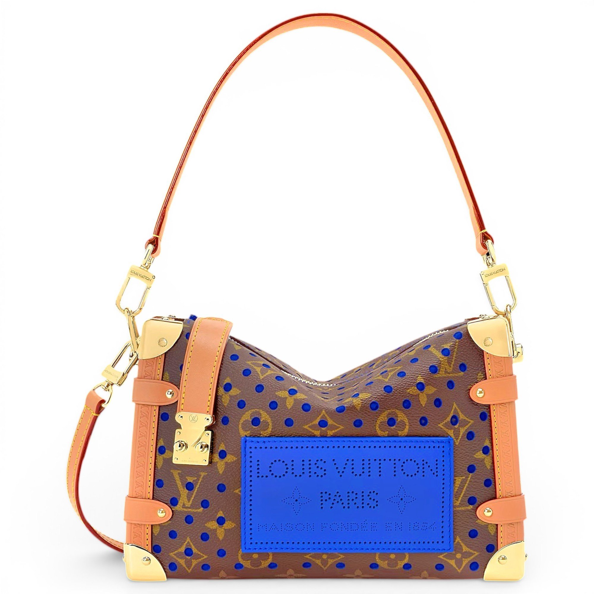 Side Trunk leather handbag