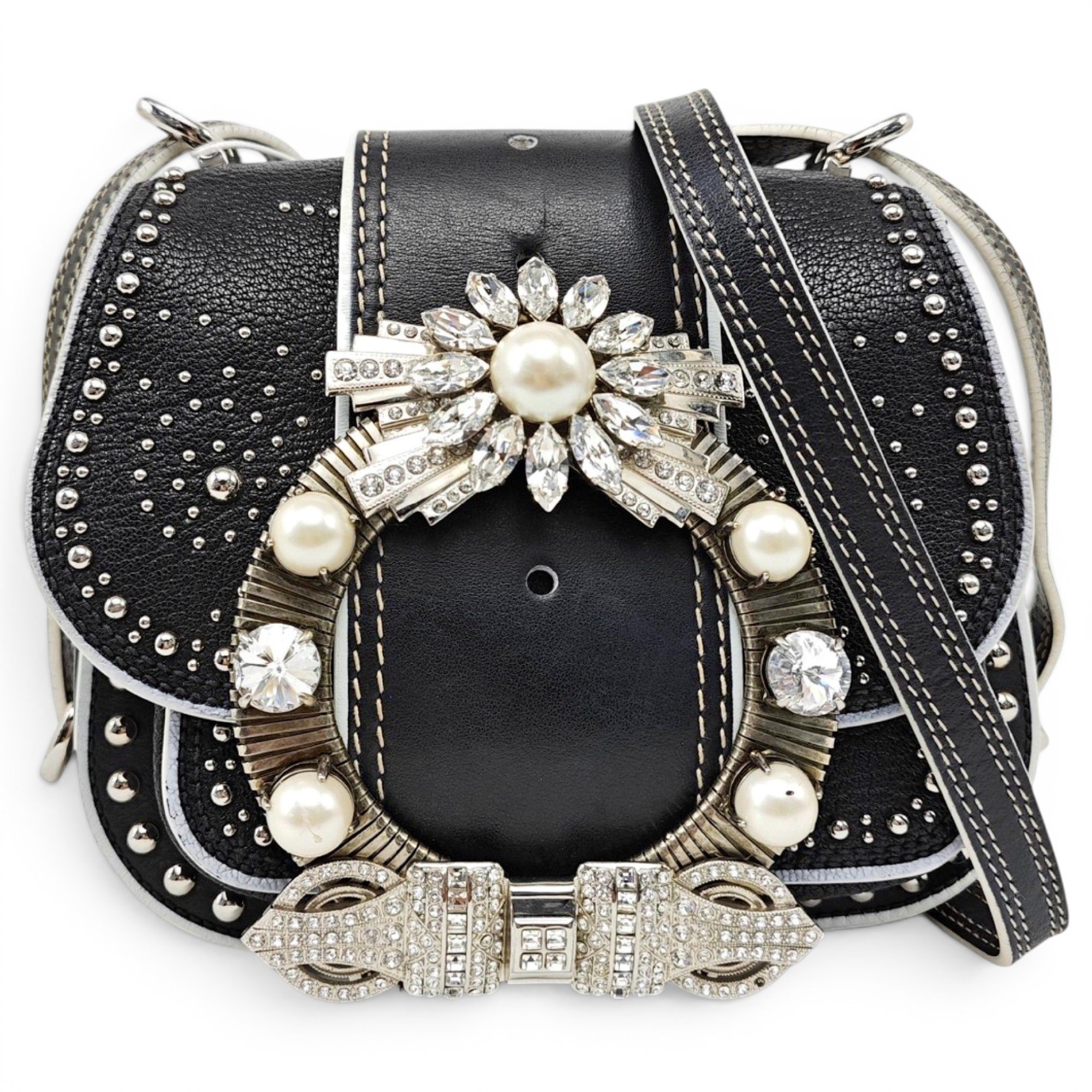 Miu Lady leather handbag