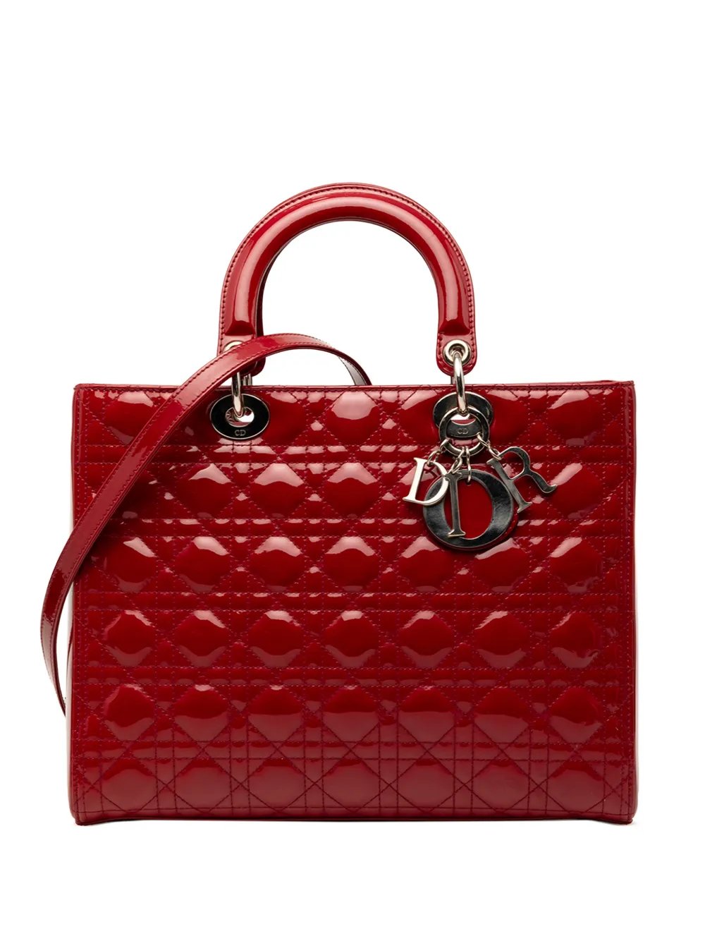 2011 Large Patent Cannage Lady Dior satchel