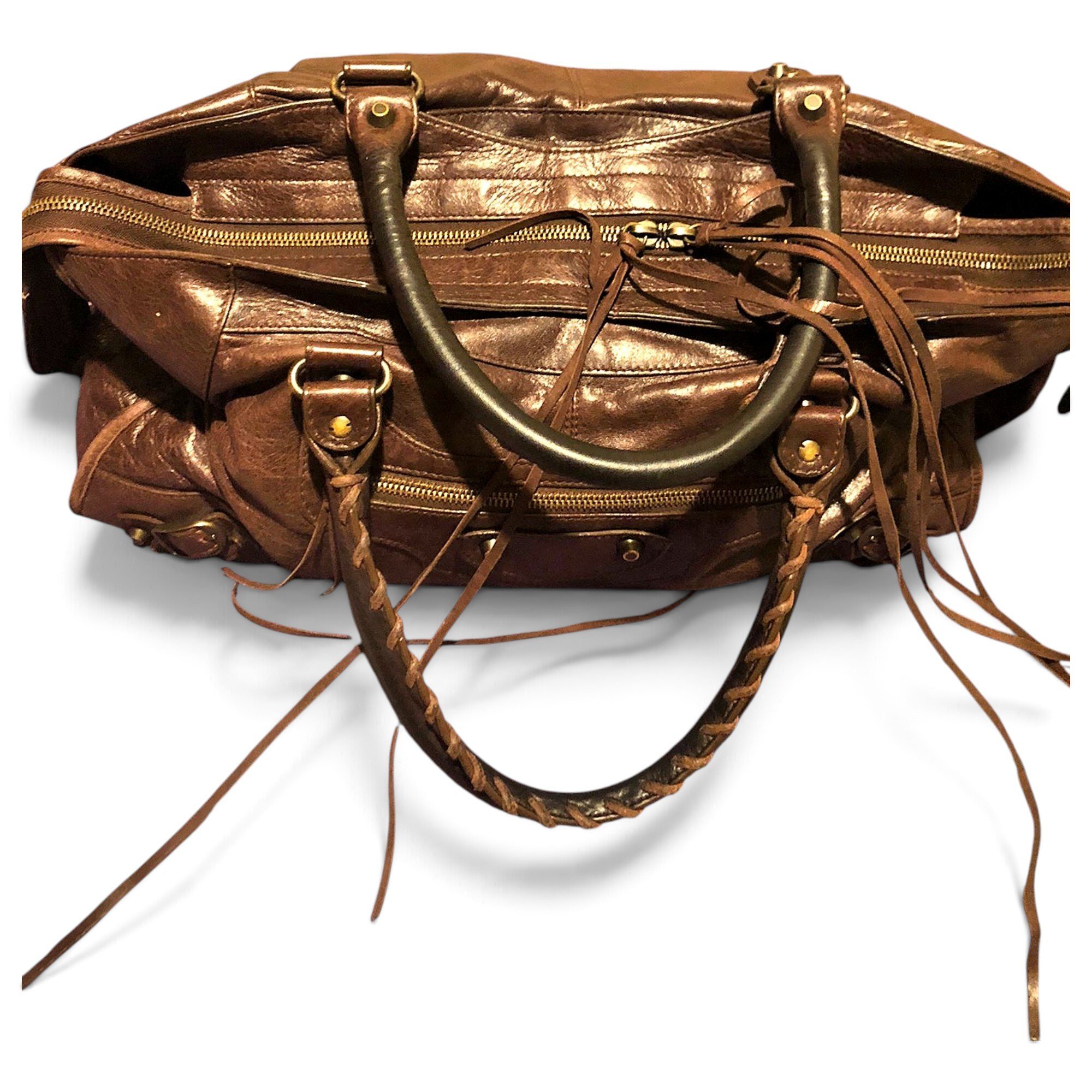 City leather handbag