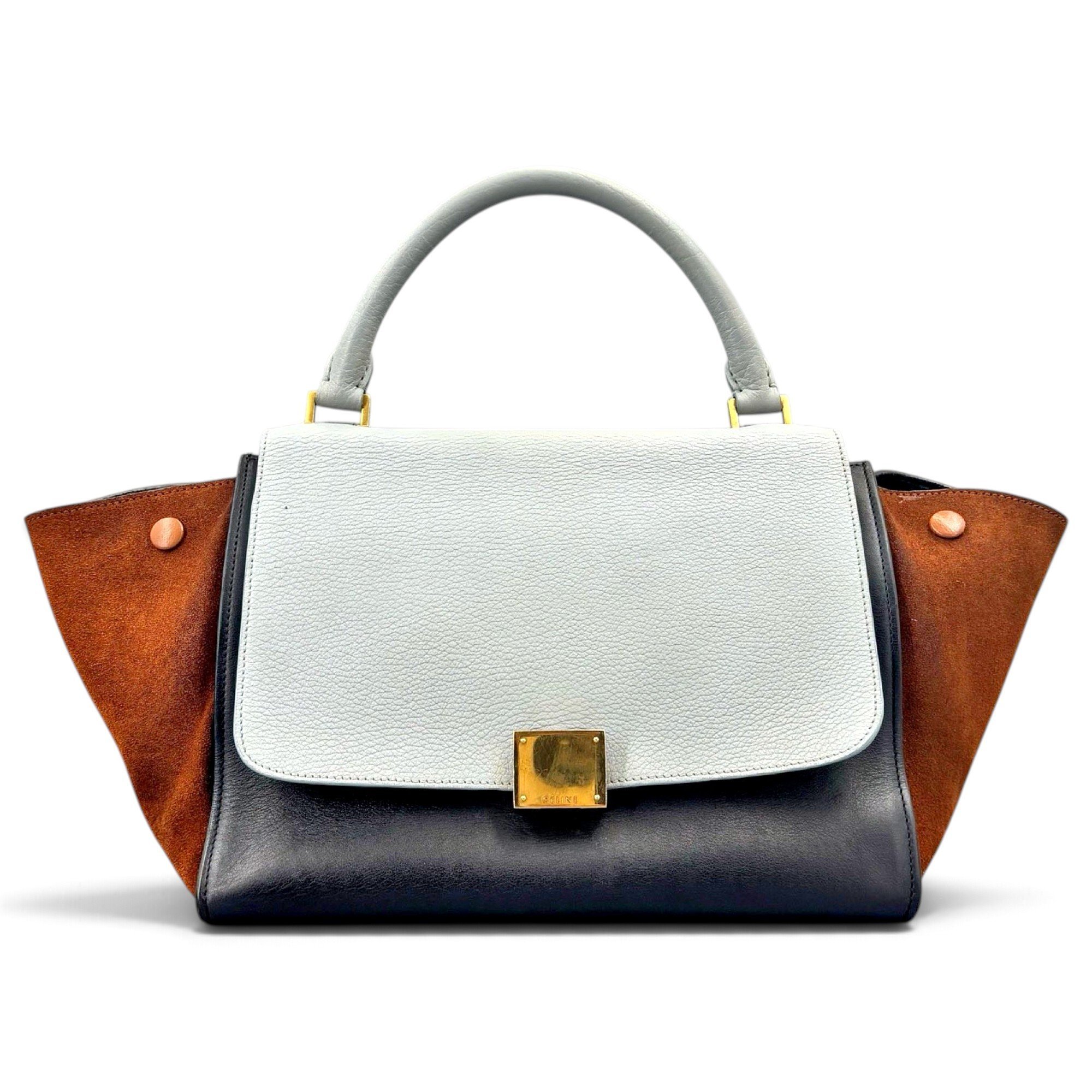 Trapèze leather handbag