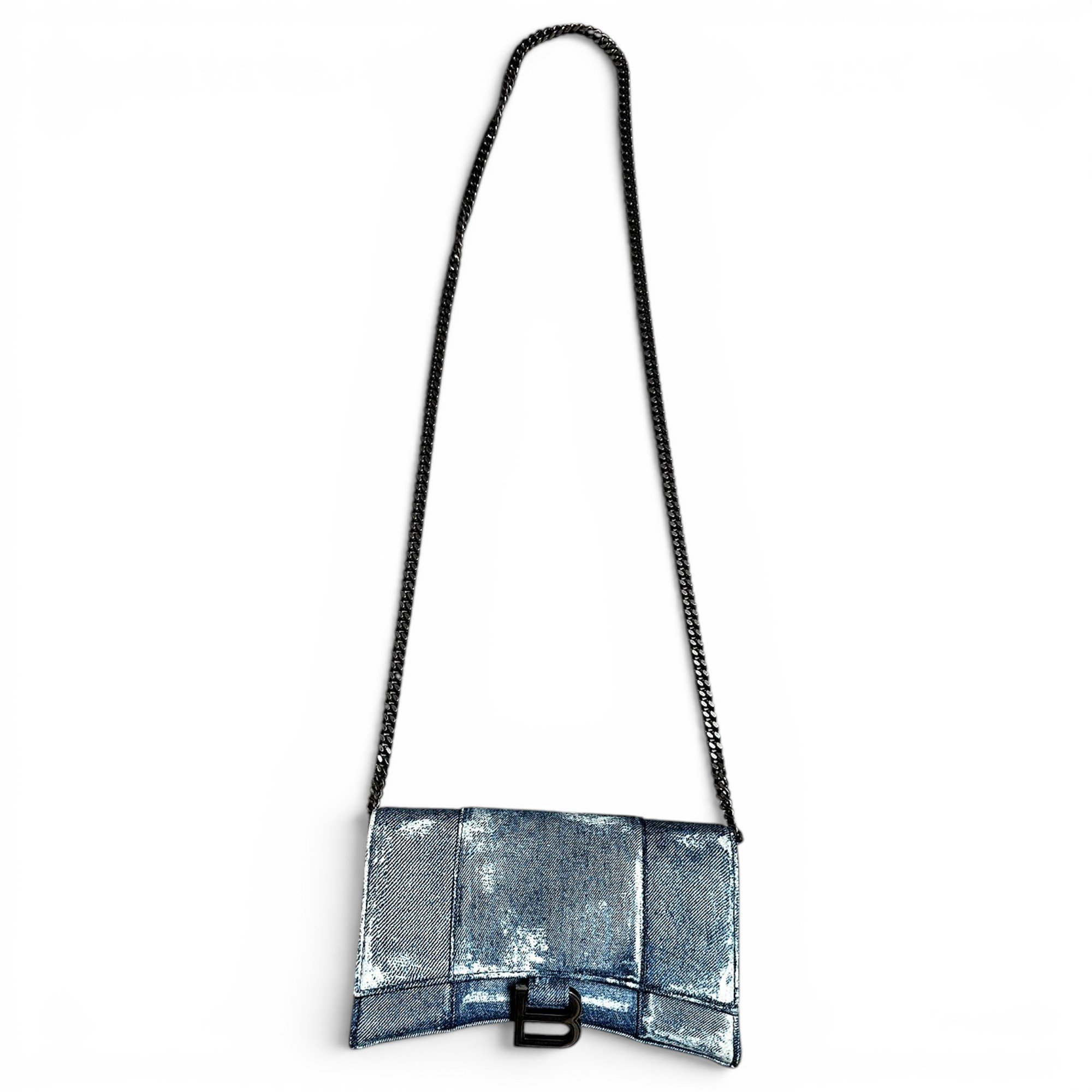 Hourglass cloth crossbody bag