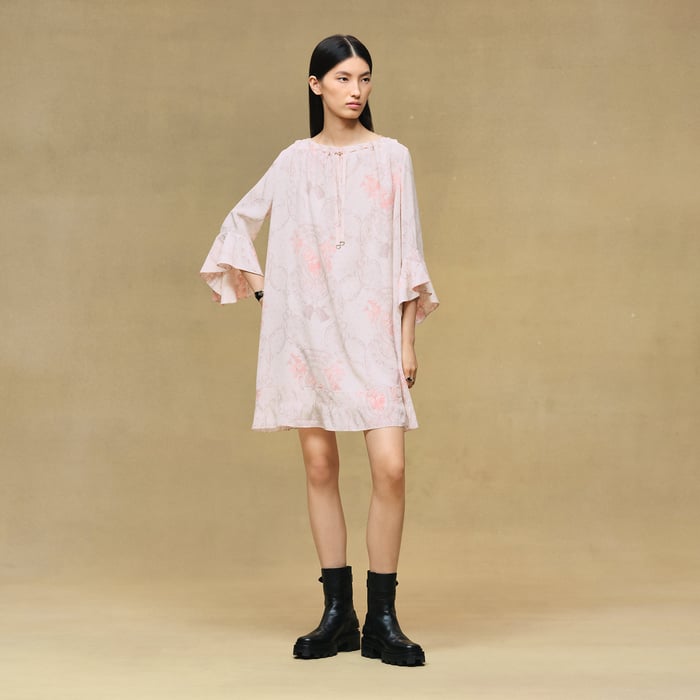 Rose Opaline "Aux Champs Remix" Flared Short Dress