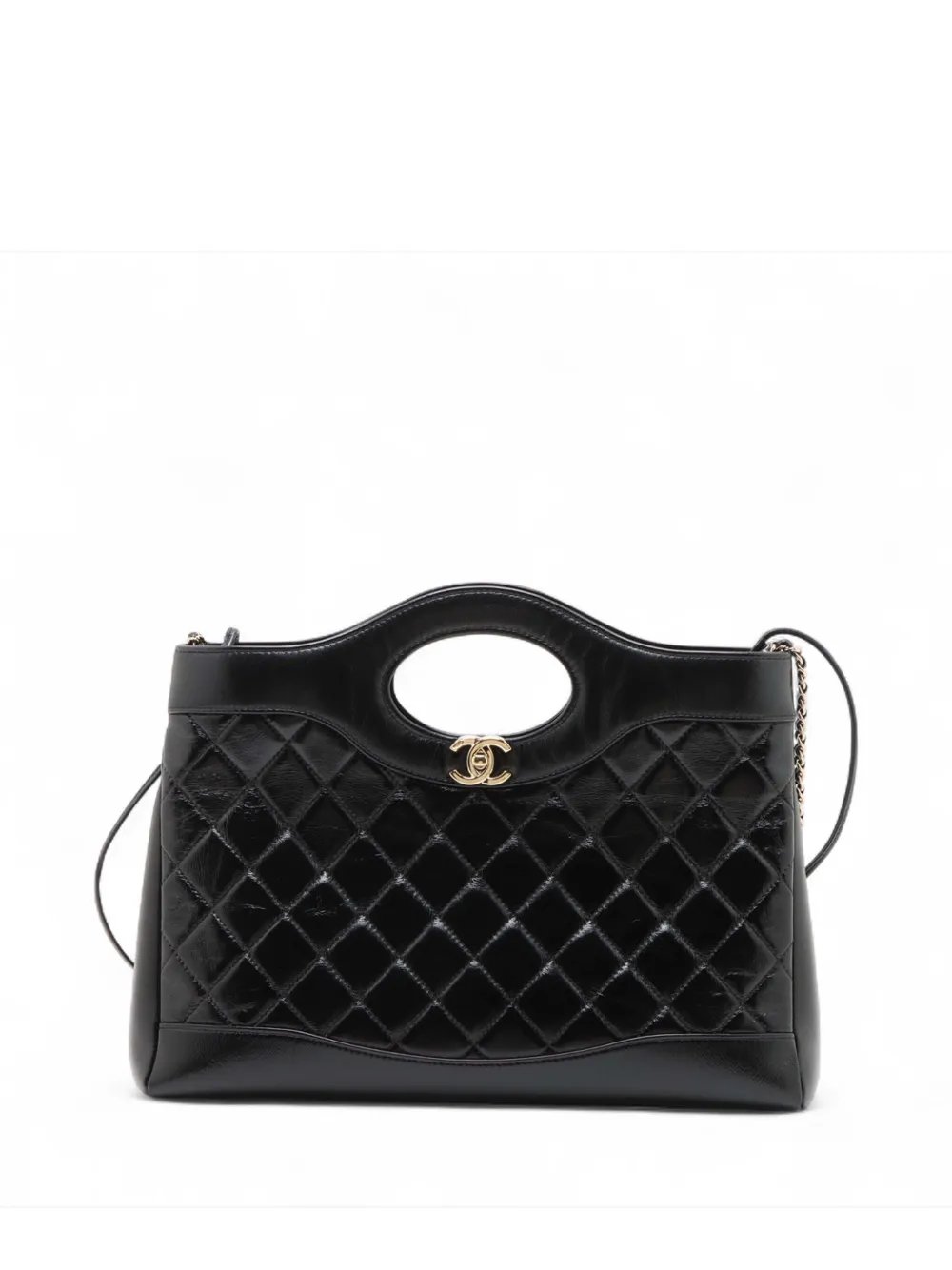 2021-2026 Mini Shiny Crumpled Calfskin 31 Shopping Bag satchel