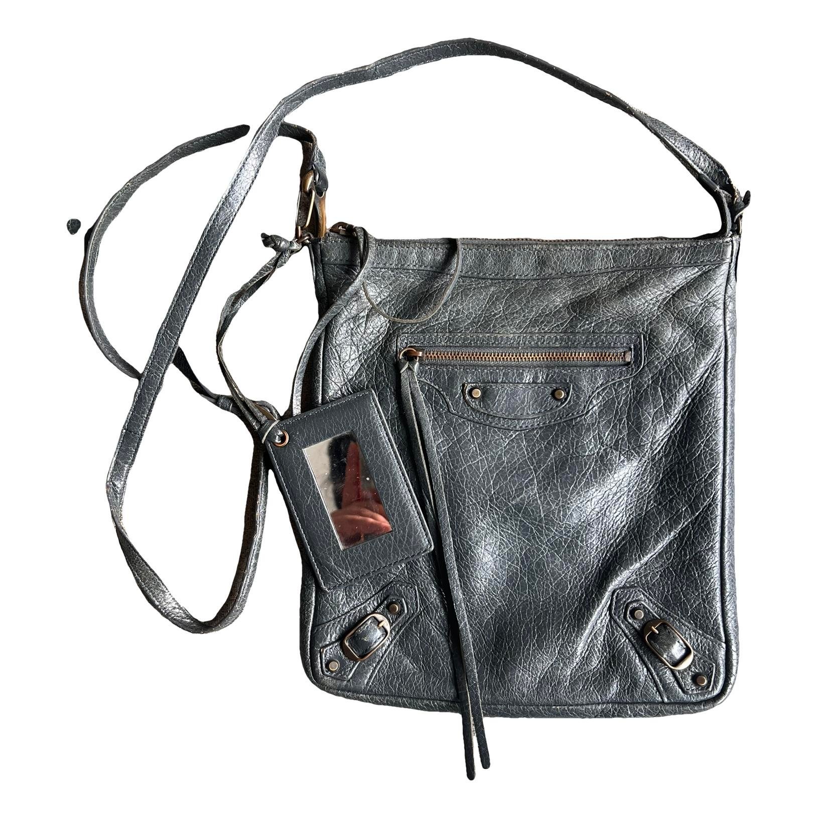 Hip leather crossbody bag