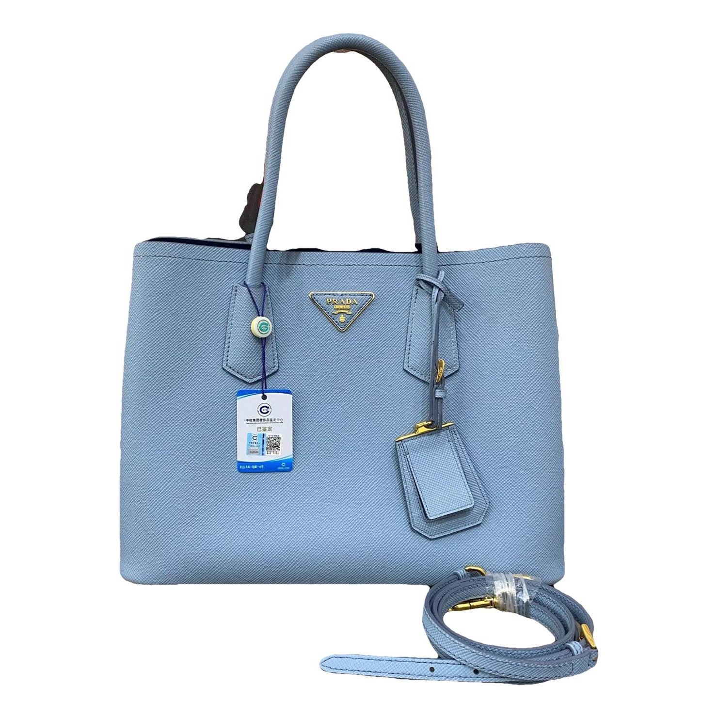 Double leather handbag