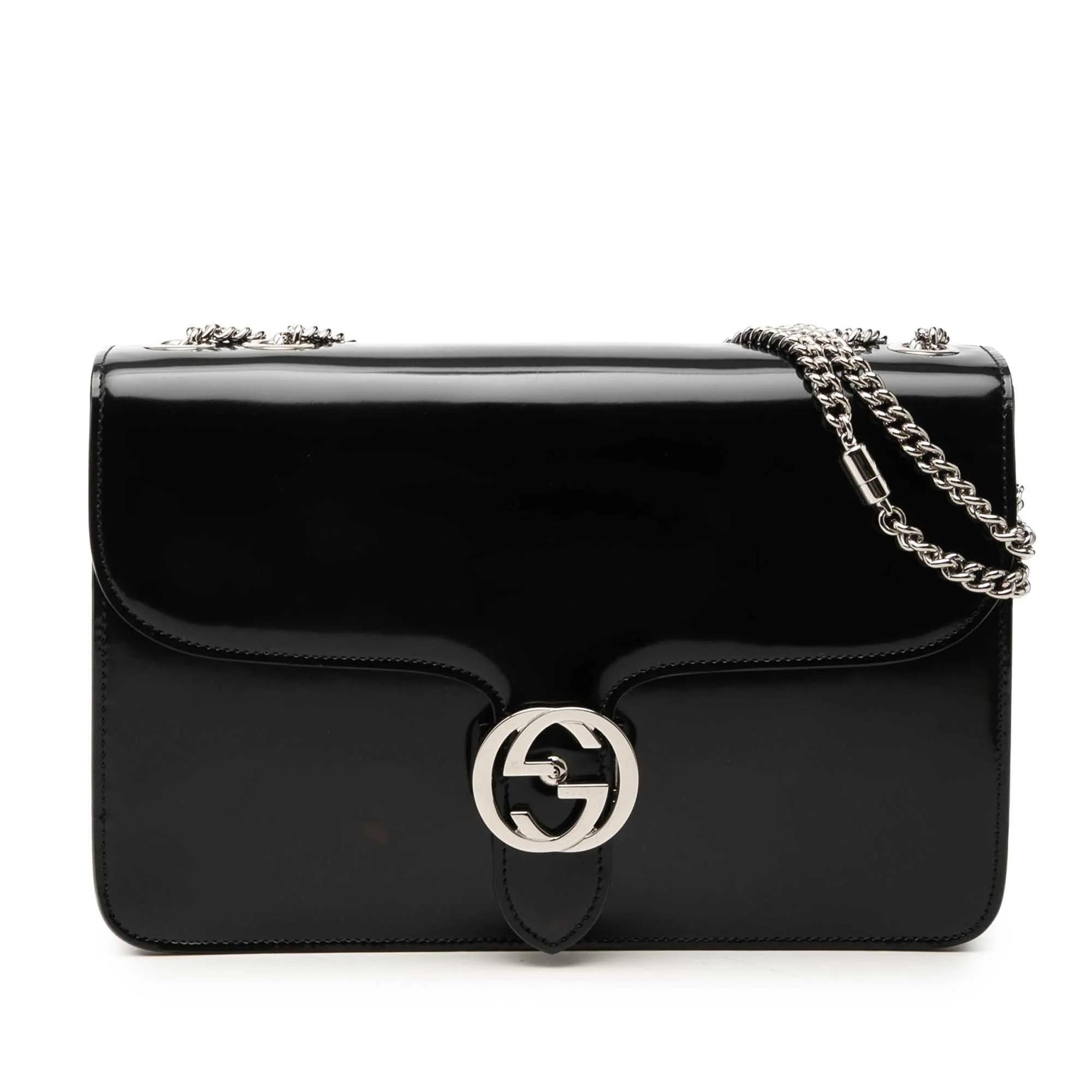 Interlocking leather crossbody bag