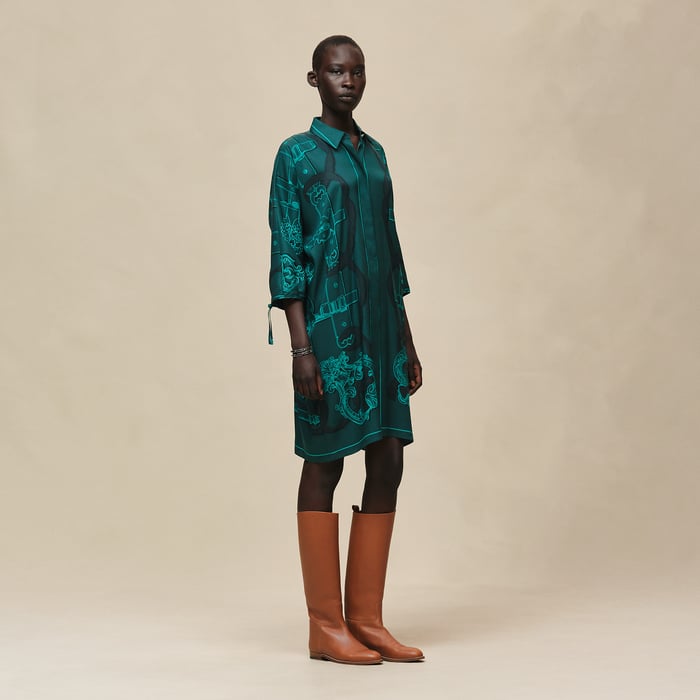 Vert Pin Robe Inspiration Chemise Imprimé « ferronnerie Remix »